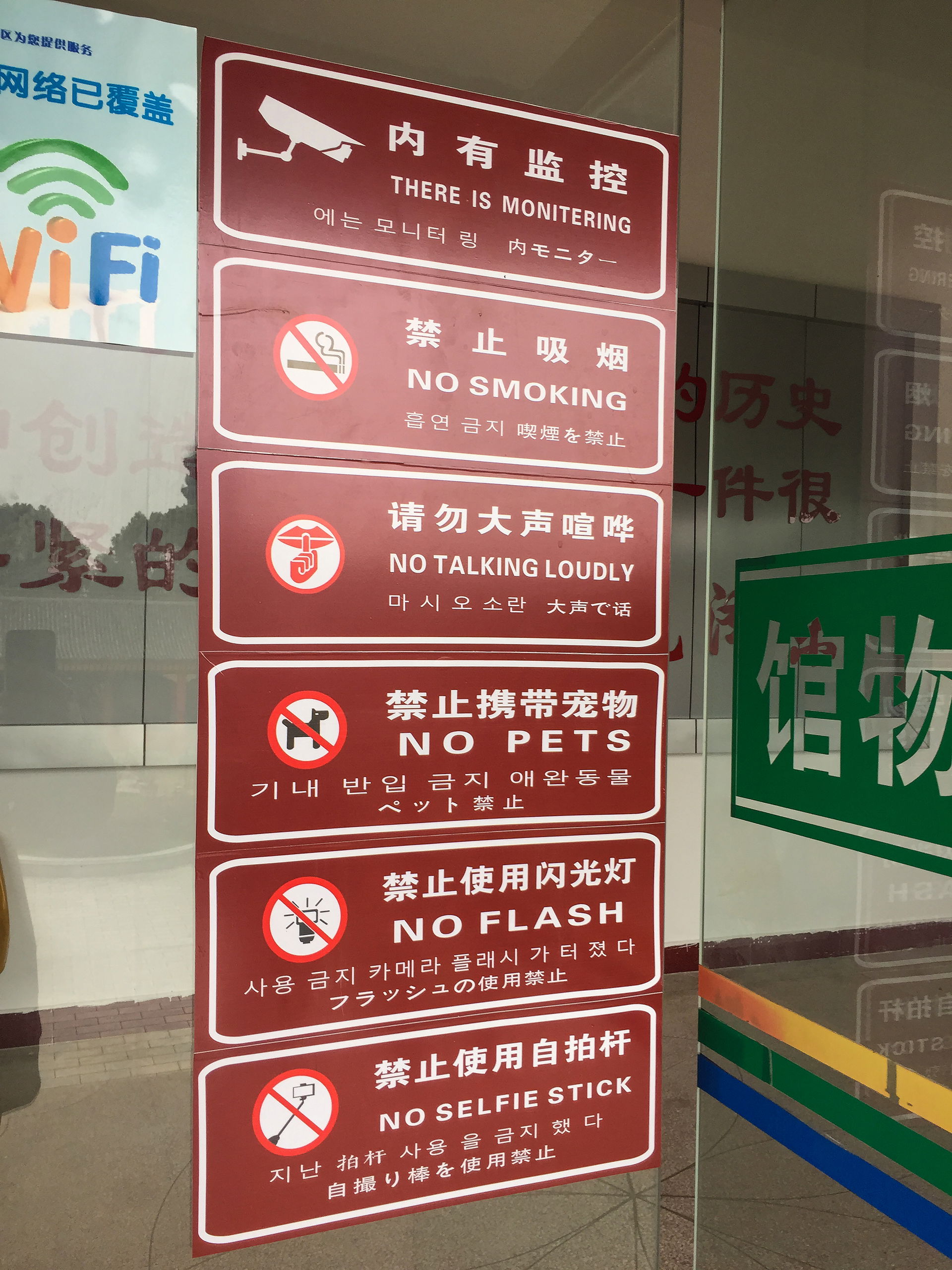 Some flaws exist... Note the "No Selfie Stick".