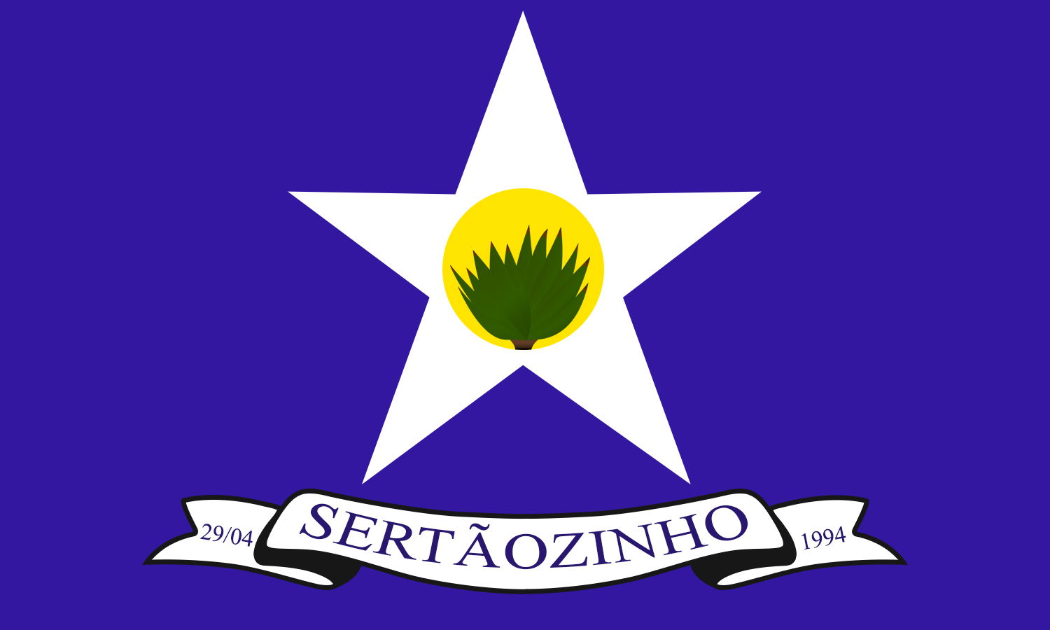 Bandeira do Município de Sertãozinho no estado da Paraíba.