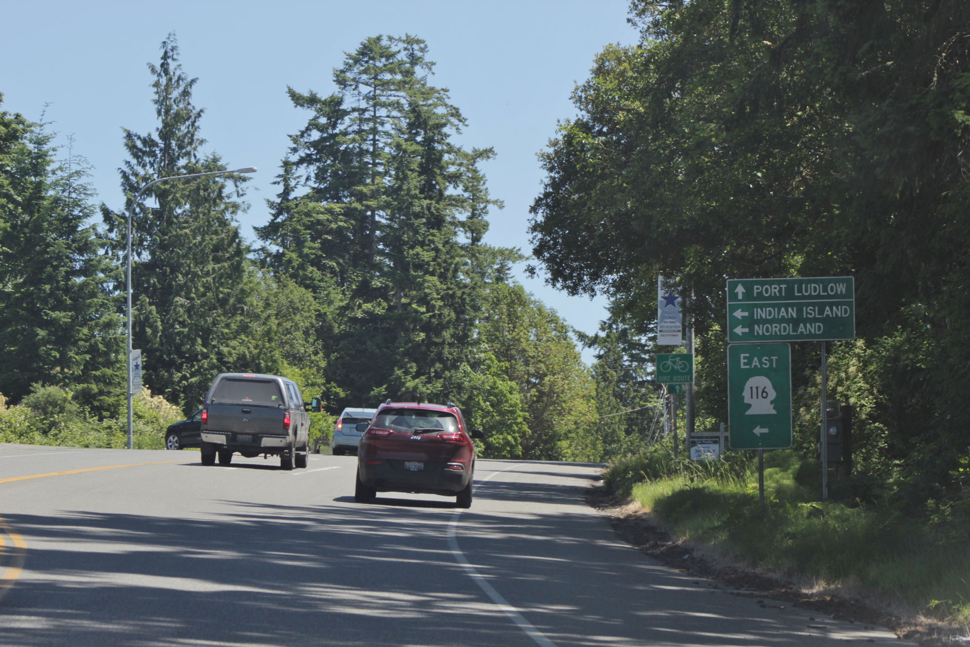 Looking southbound on State Route 19 at a junction with State R…