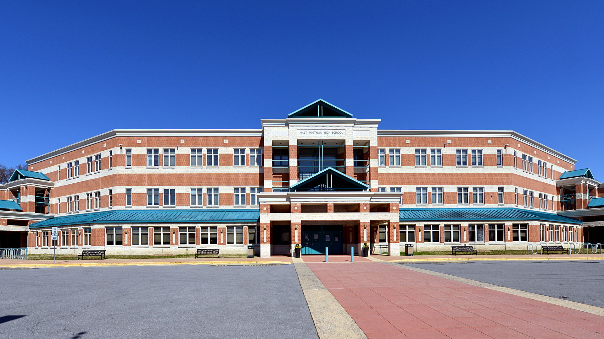 The front of Walt Whitman High School, 7100 Whittier Boulevard,…