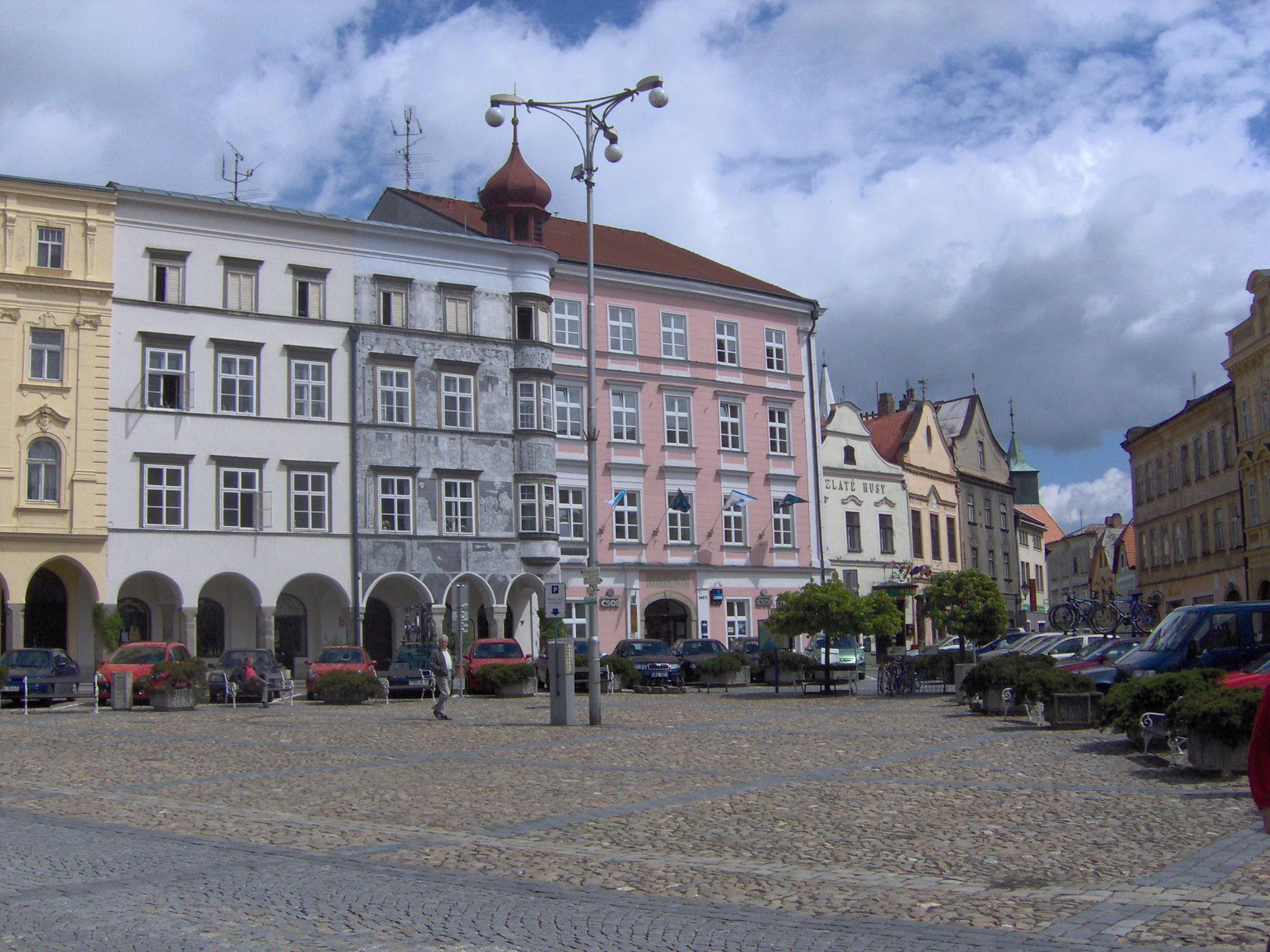 Square in Jindřichův Hradec, South Bohemian Region, Czech repub…