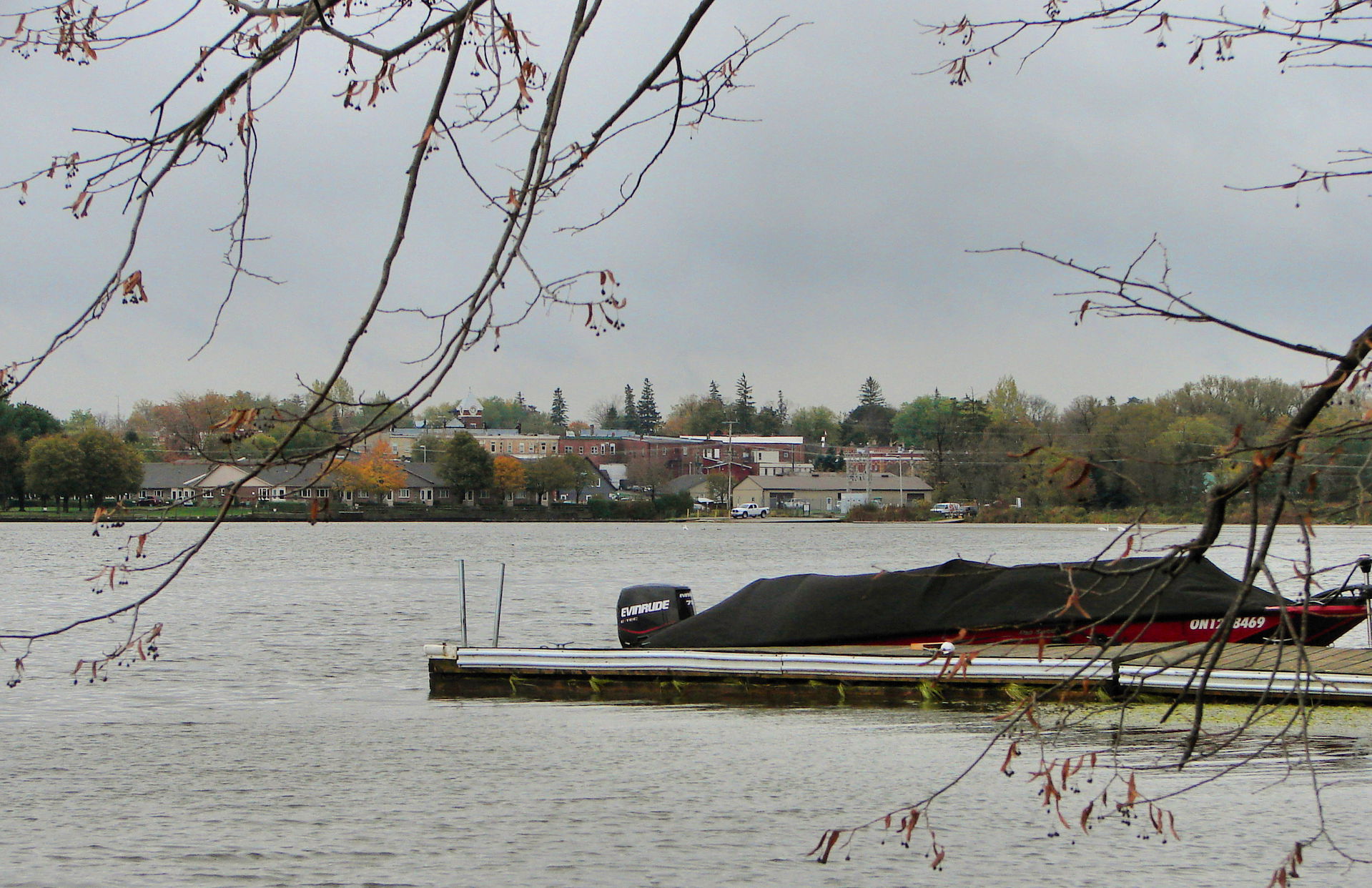 Port Perry seen across Lake Scugog, Ontario, Canada