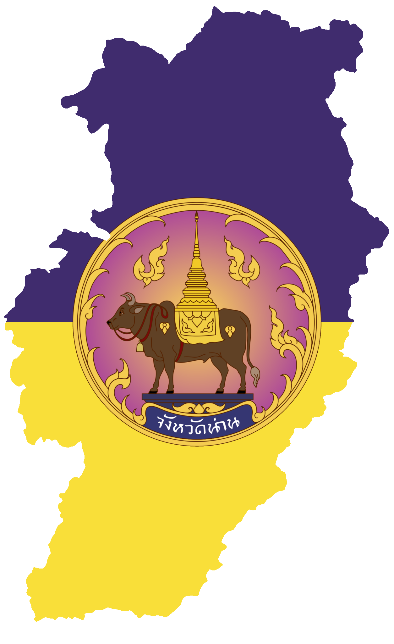 Flag map of Nan province based on province's Amphoe map and it …