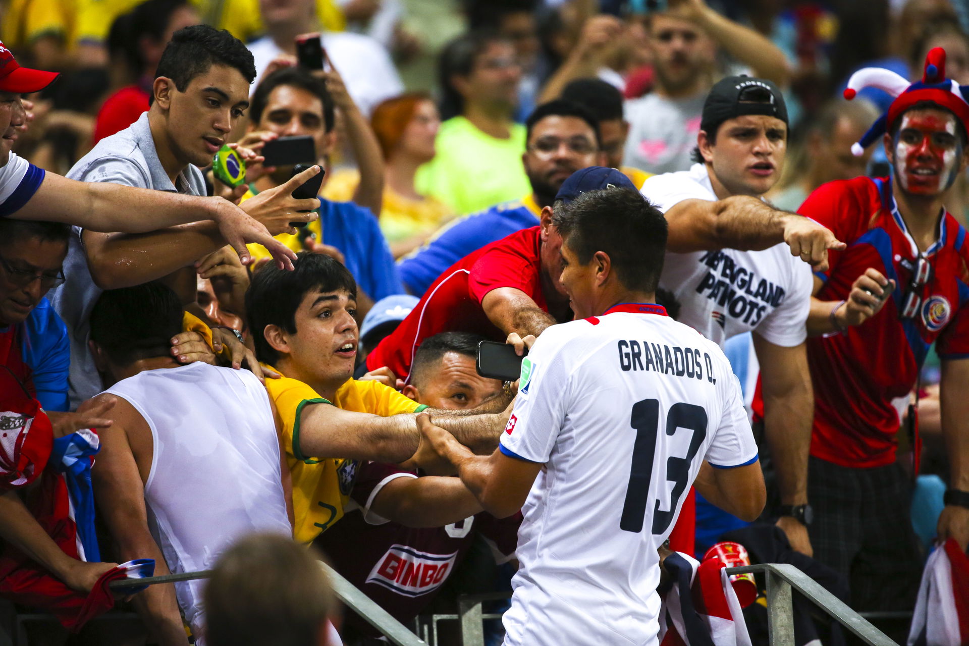 Uruguay and Costa Rica match at the FIFA World Cup 2014-06-14