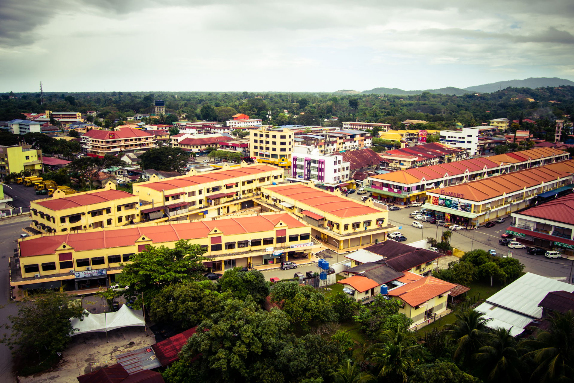 View of Tuaran towns from Pagoda.