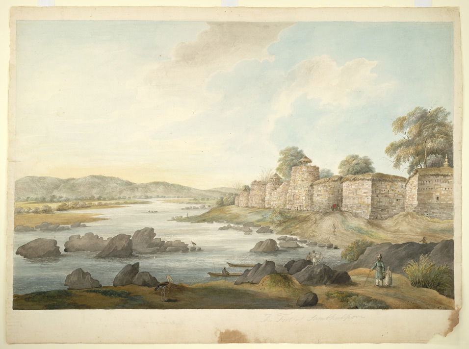 Watercolour of the fort at Sambalpur in Orissa, by an anonymous…