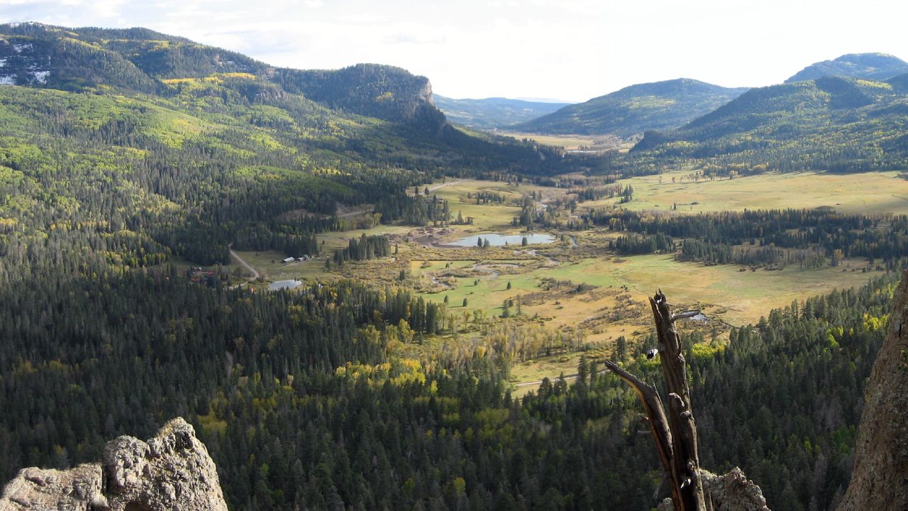 Coming down from Wolf Creek Pass into Pagosa Springs, CO, USA