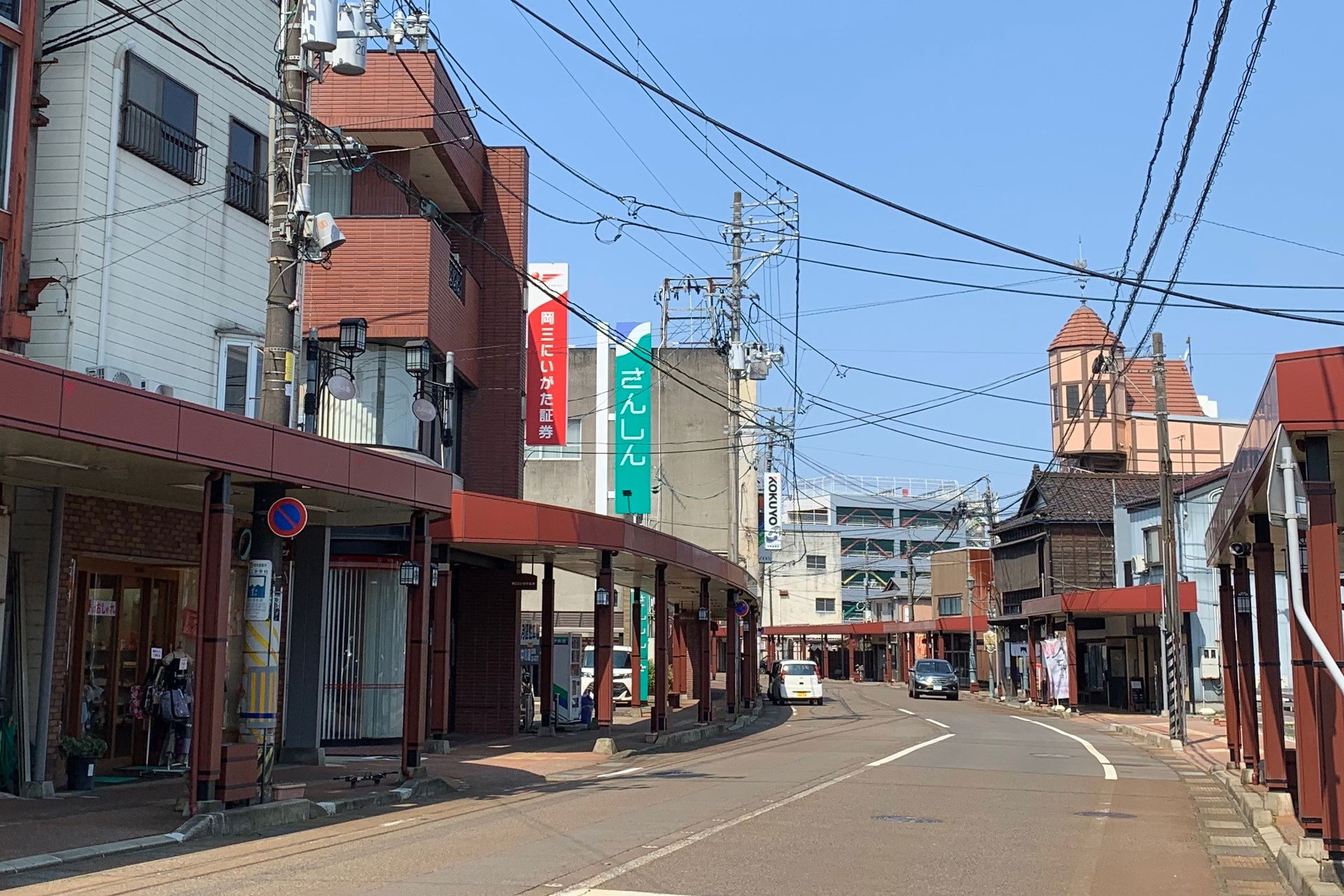 三条市の一の木戸商店街(2020年4月)新潟県道331号三条下田線