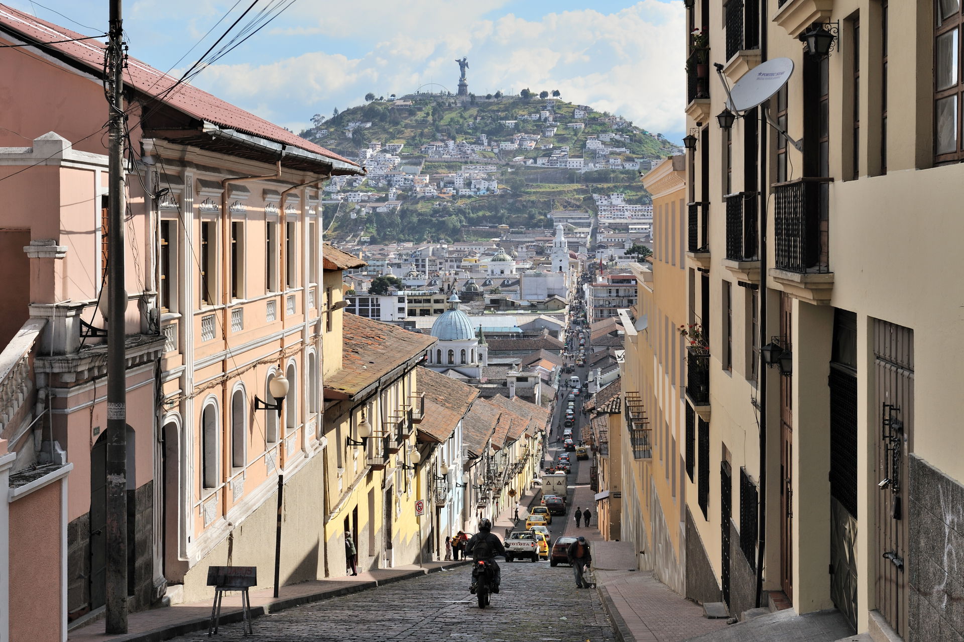 Quito, capital of Ecuador, García Moreno street in the historic…