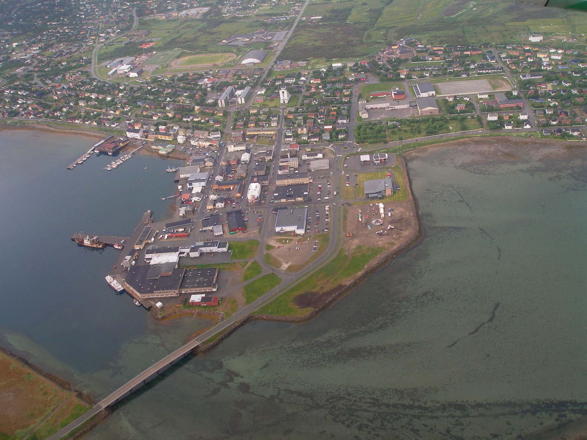 Aerial photograph of Vadsø, Norway.