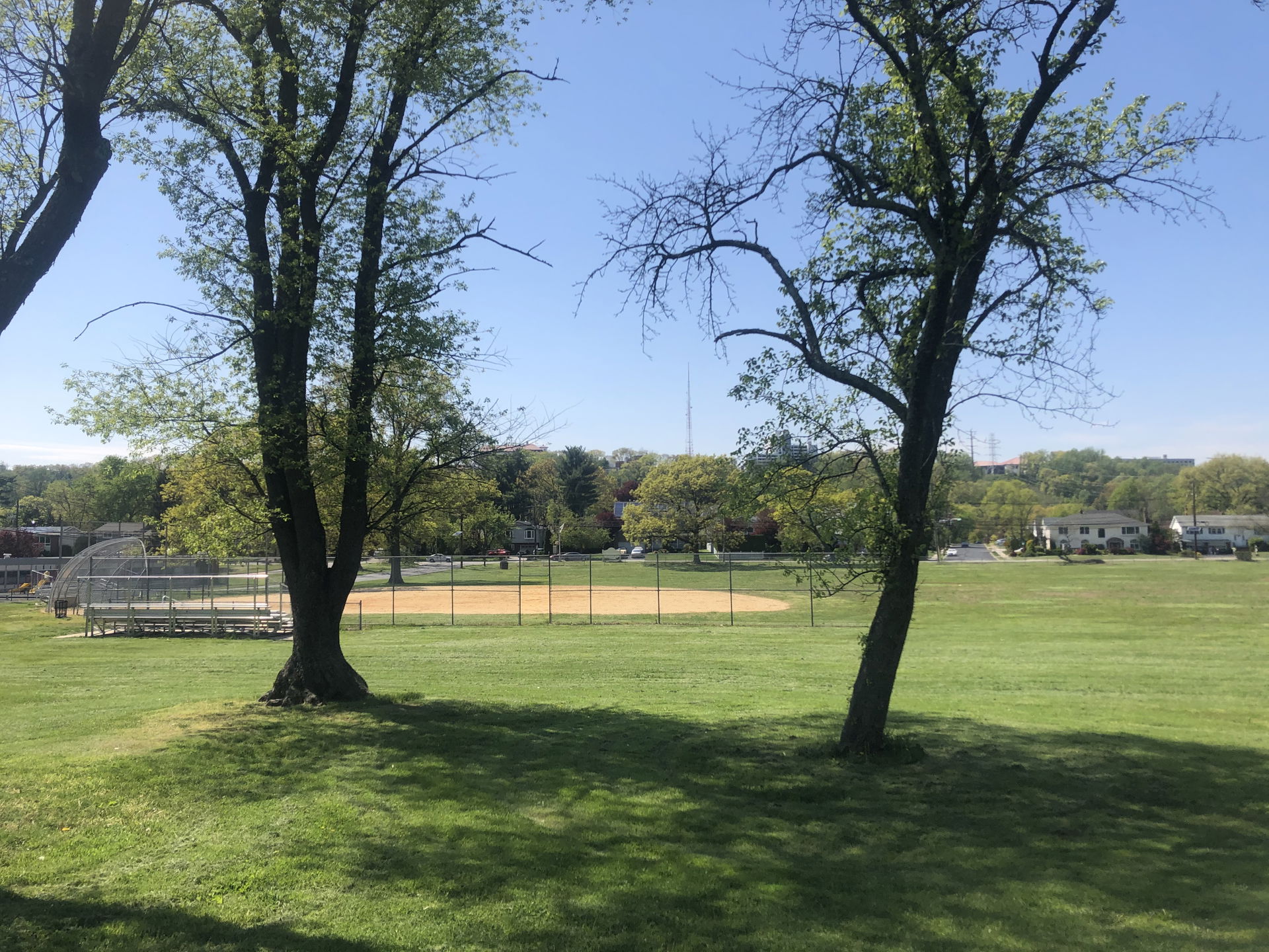 A photo taken in Clifton NJ looking across Holster Park toward …