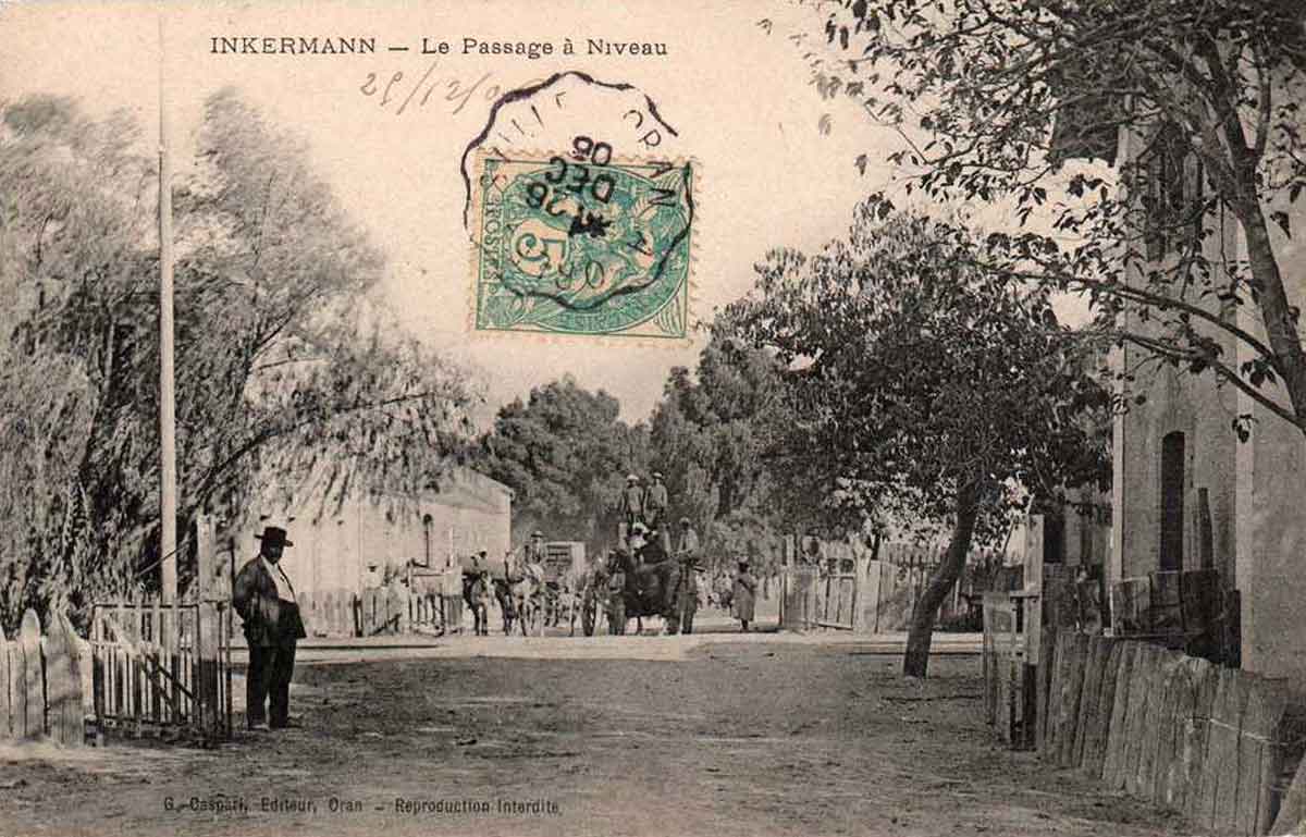 Passage à niveau, Inkermann (actuelle Oued Rhiou), Algérie fran…