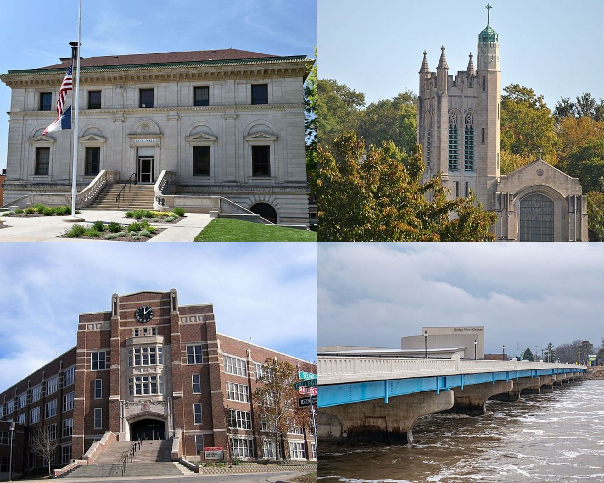 Photos of Ottumwa Iowa Skyline. ((High Waters on Des Moines Riv…