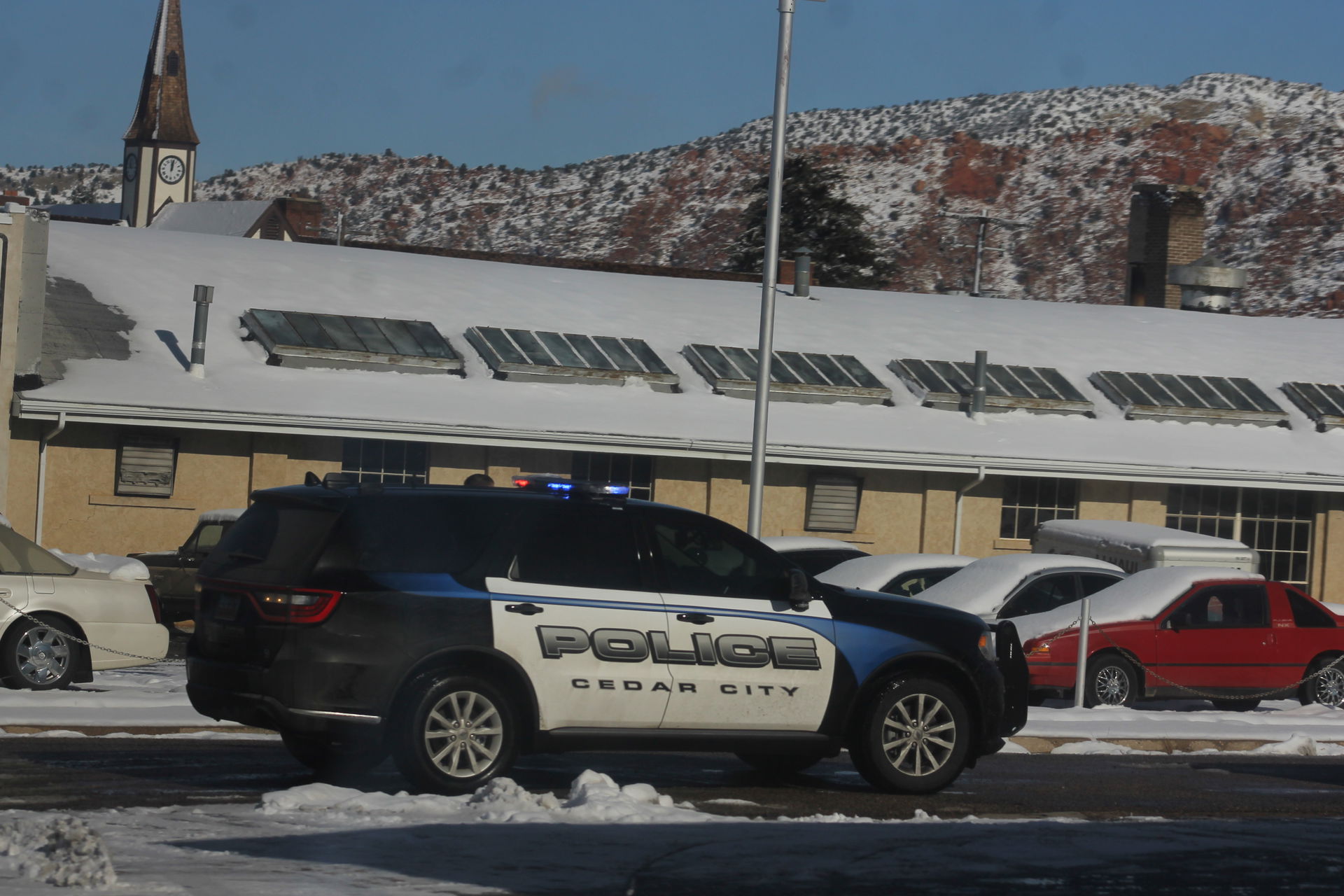 A Dodge Durango of the Cedar City Police Department conducting …