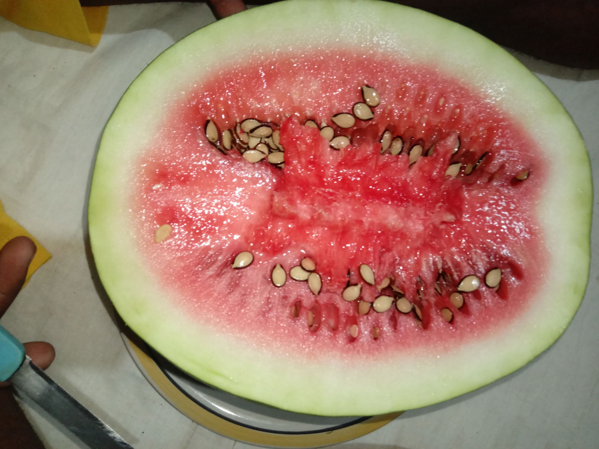 Enjoying watermelon at Selibe Phikwe