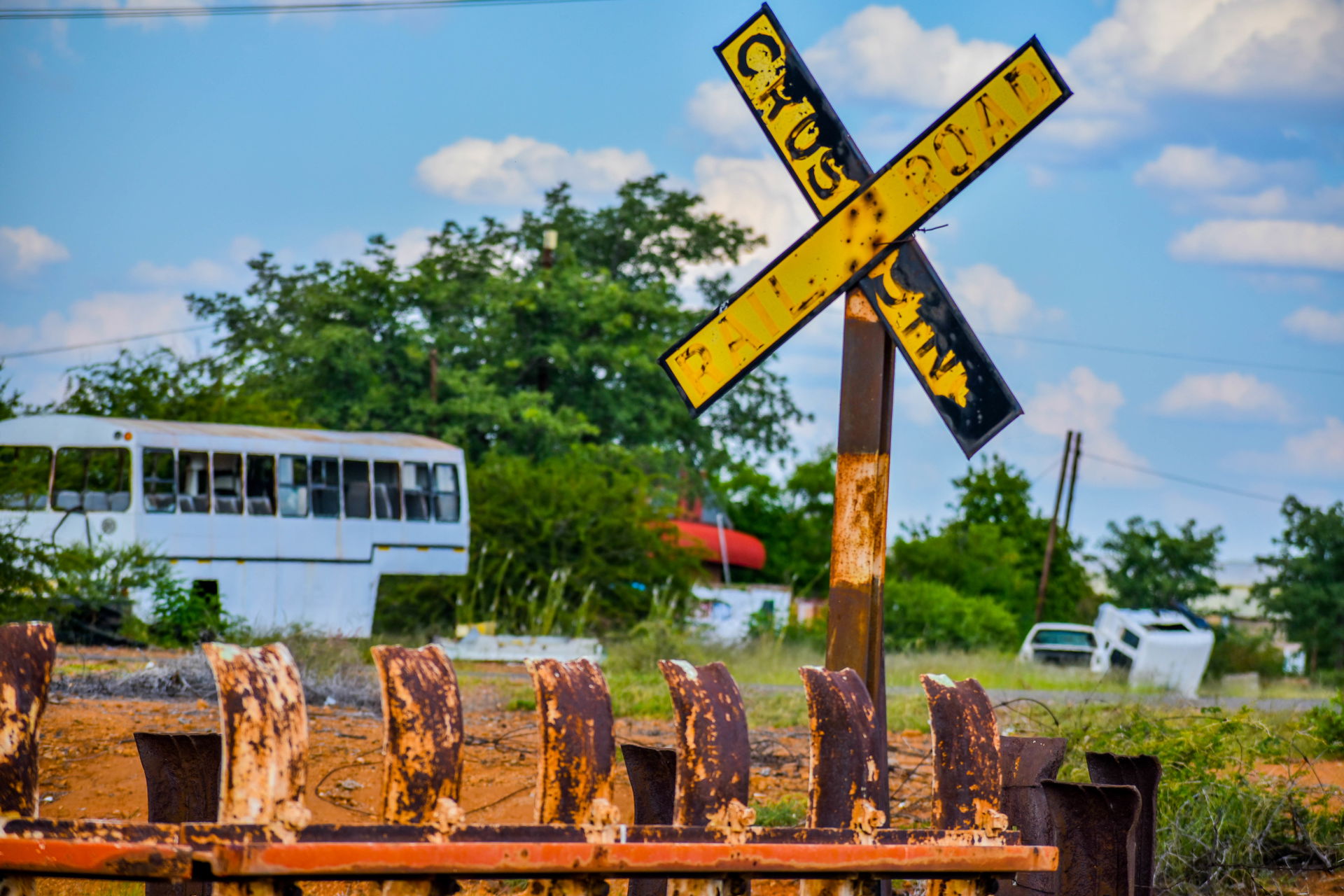 Rusted Railroad crossing near Selibe-Phikwe train station