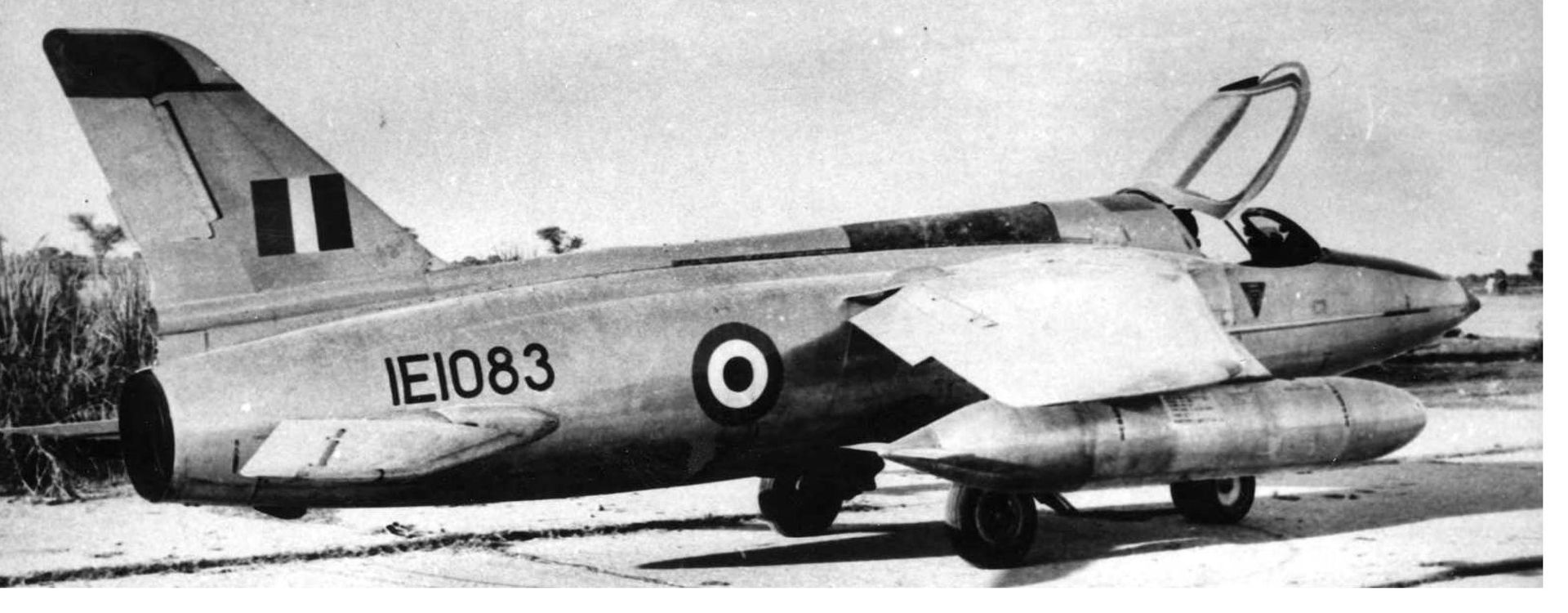 An Indian Air Force Gnat F.1 (IE-1083) sits on the disused airf…