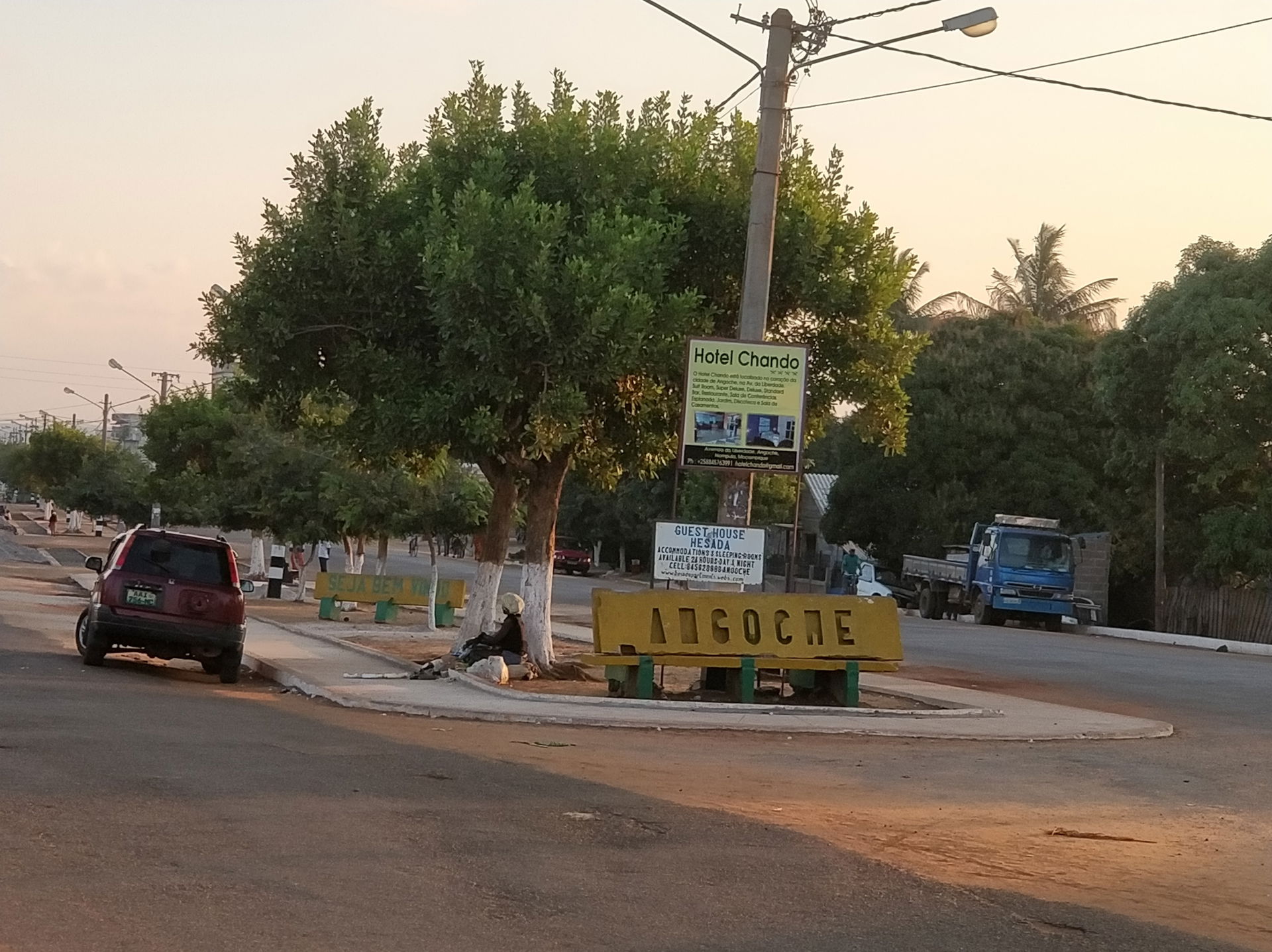 City sign of Angoche at the entrance (beginning of Avenida da L…