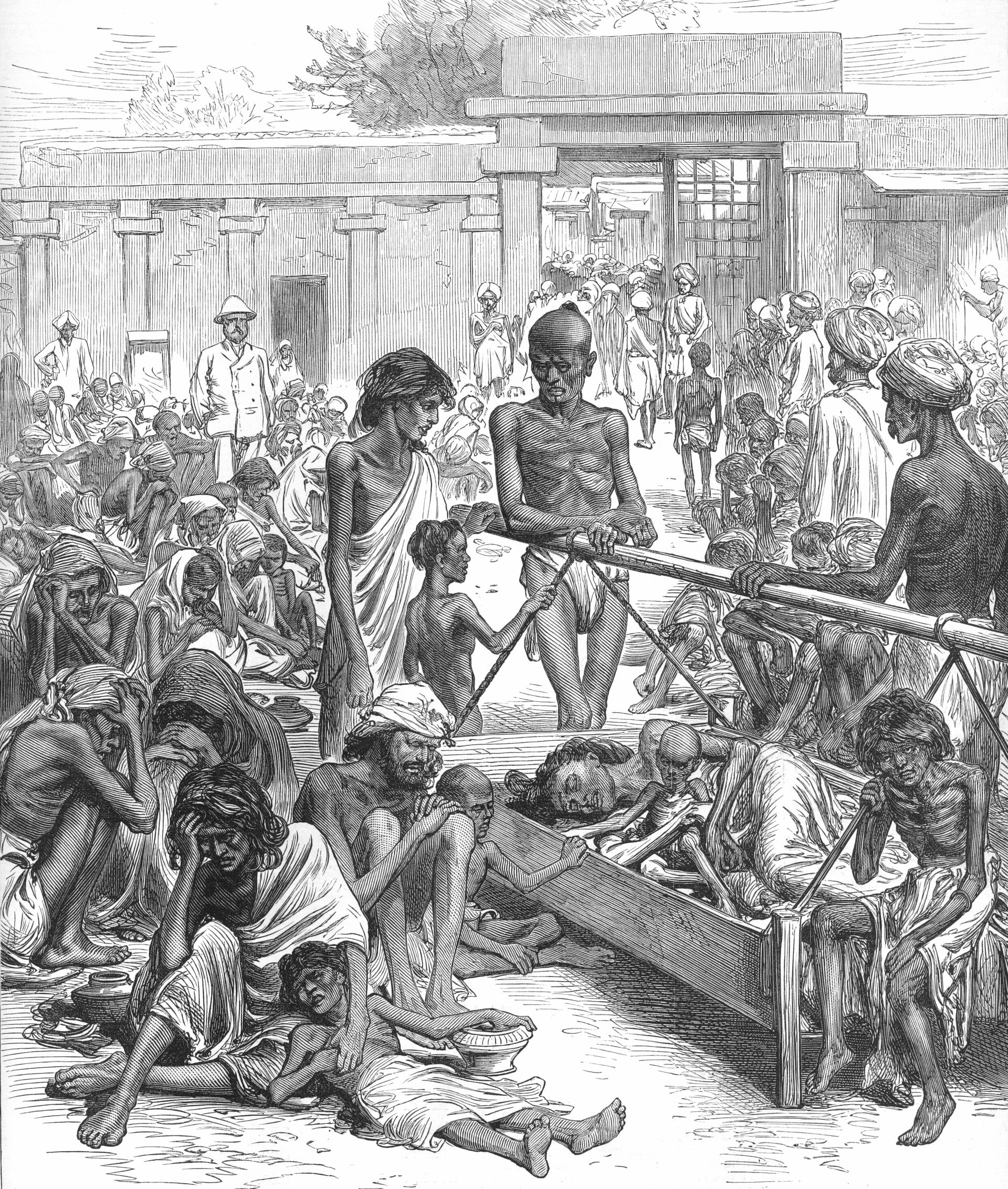 The Famine in India: Natives Waiting for Relief at Bangalore (o…