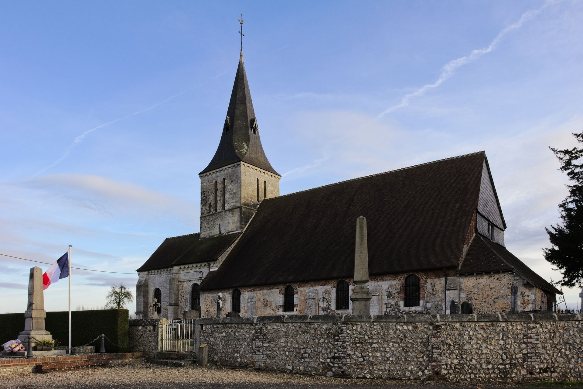 The church Saint-Aubin de Boisney in Eure, Normandie, France.