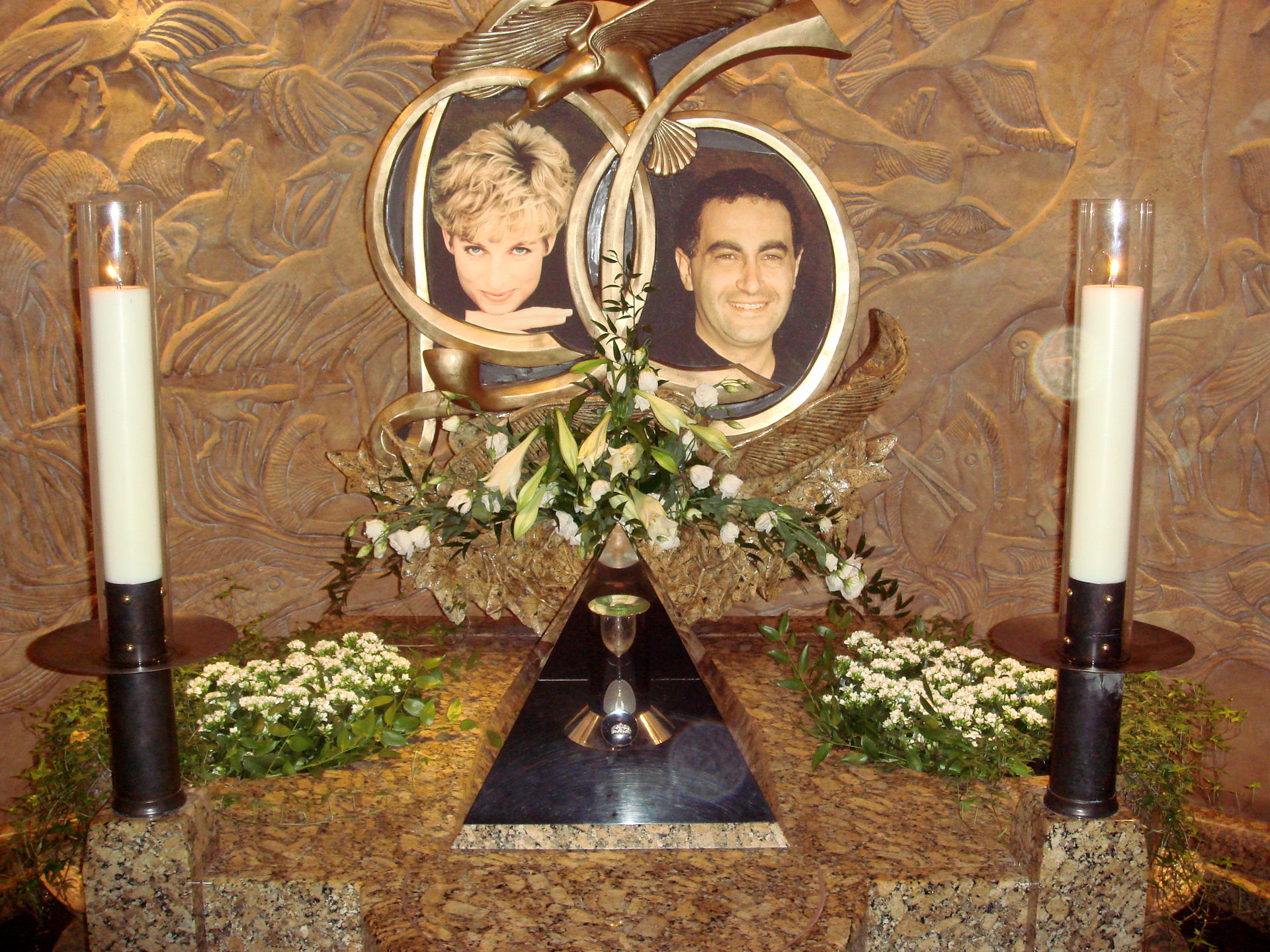 One of the two memorials to Diana, Princess of Wales, and Dodi …