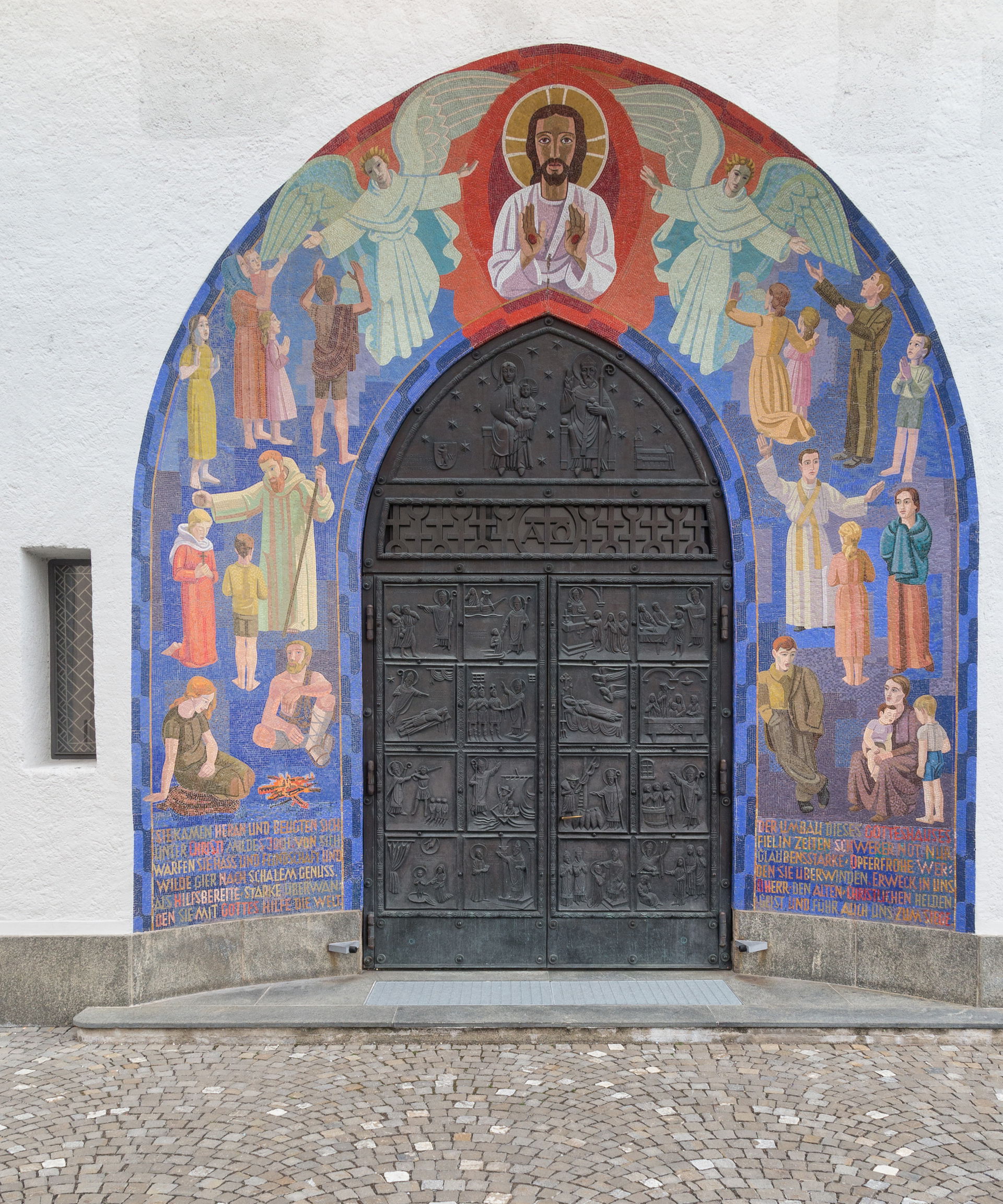 Door of Saint Nicholas church in Wil, Kanton of St. Gallen, Swi…