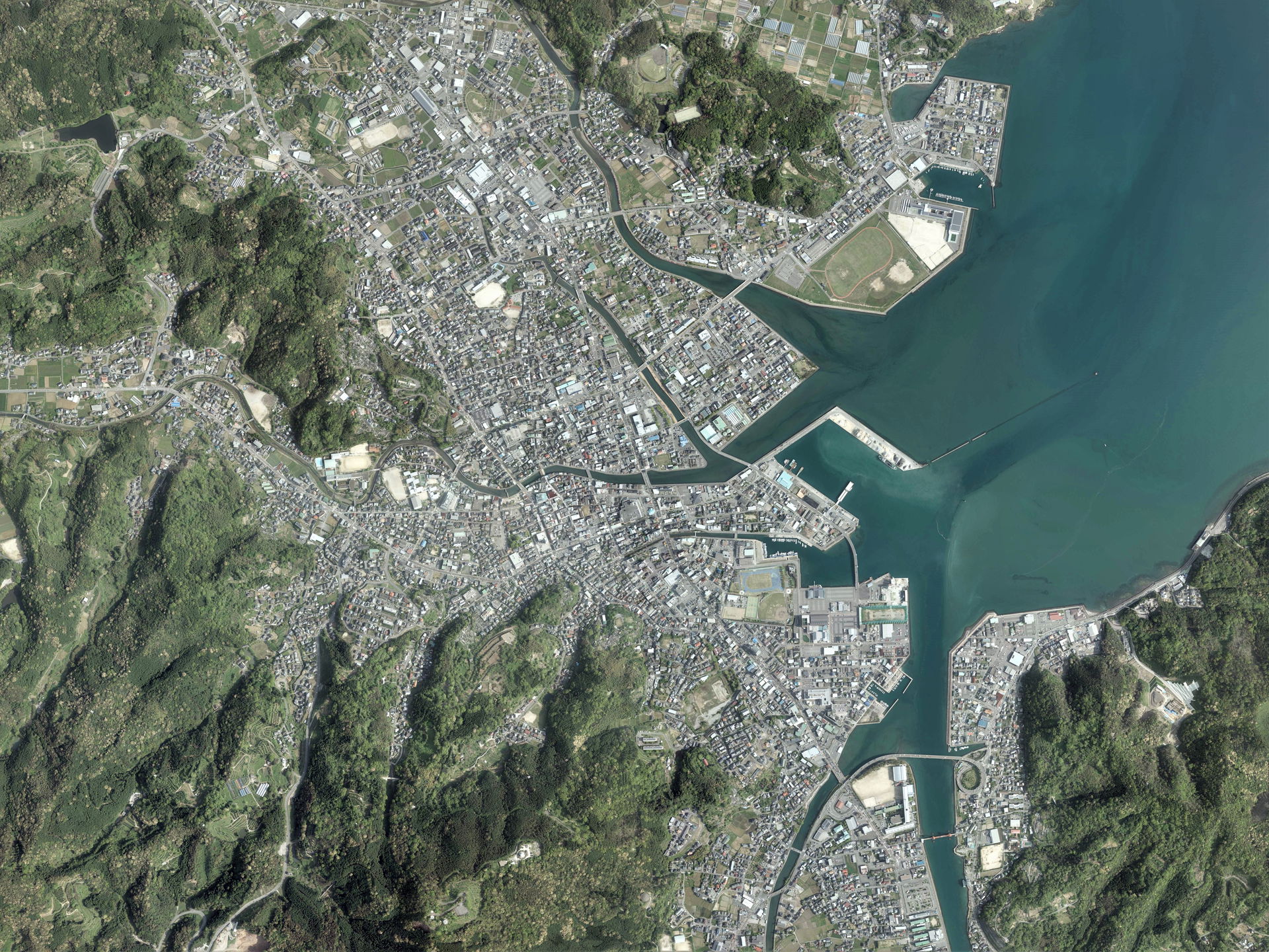Amakusa city Hondo district Aerial photograph.2016