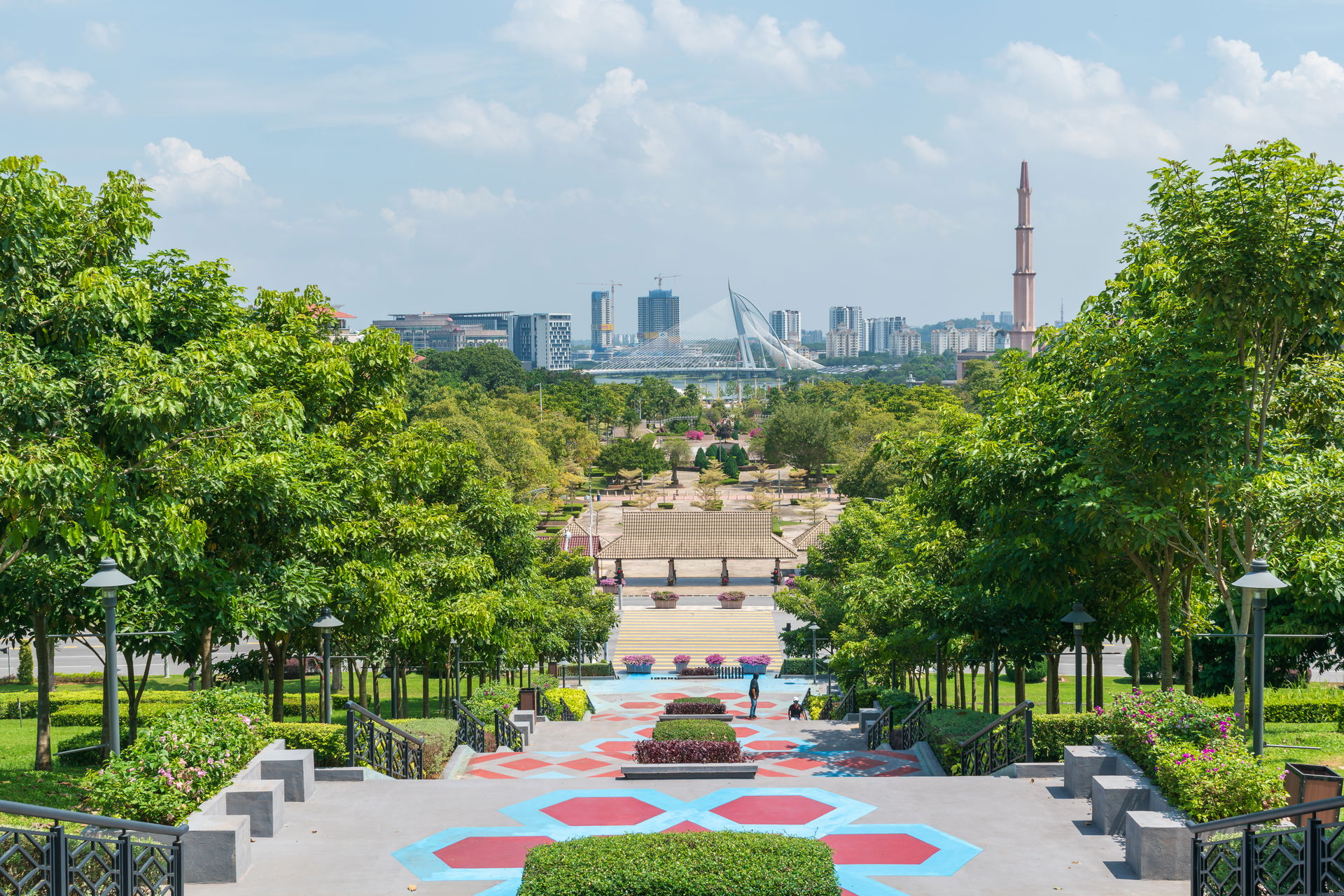 View from the Putrajaya Steps (Tangga Putrajaya) towards the ci…
