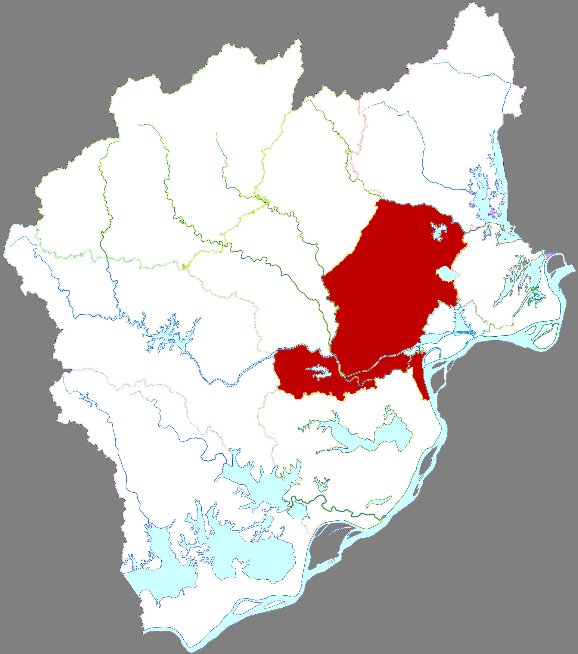 Location of Huaining county in Anqing city, China