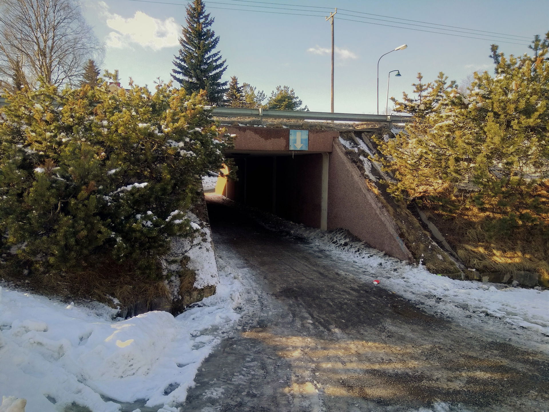 Jalakäijate tunnel Eurantie ja Vihtorinkatu ristis.