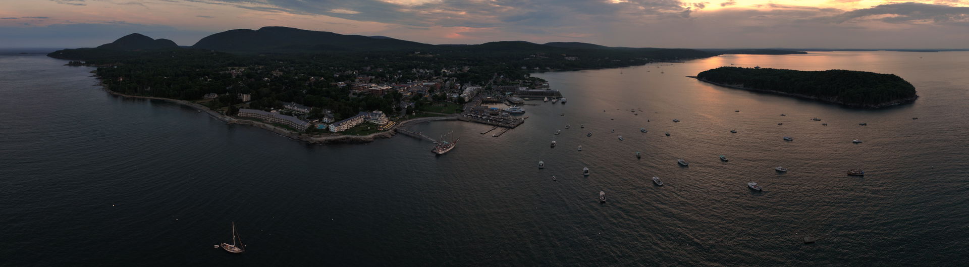 Bar Harbor, Maine viewed from the east.