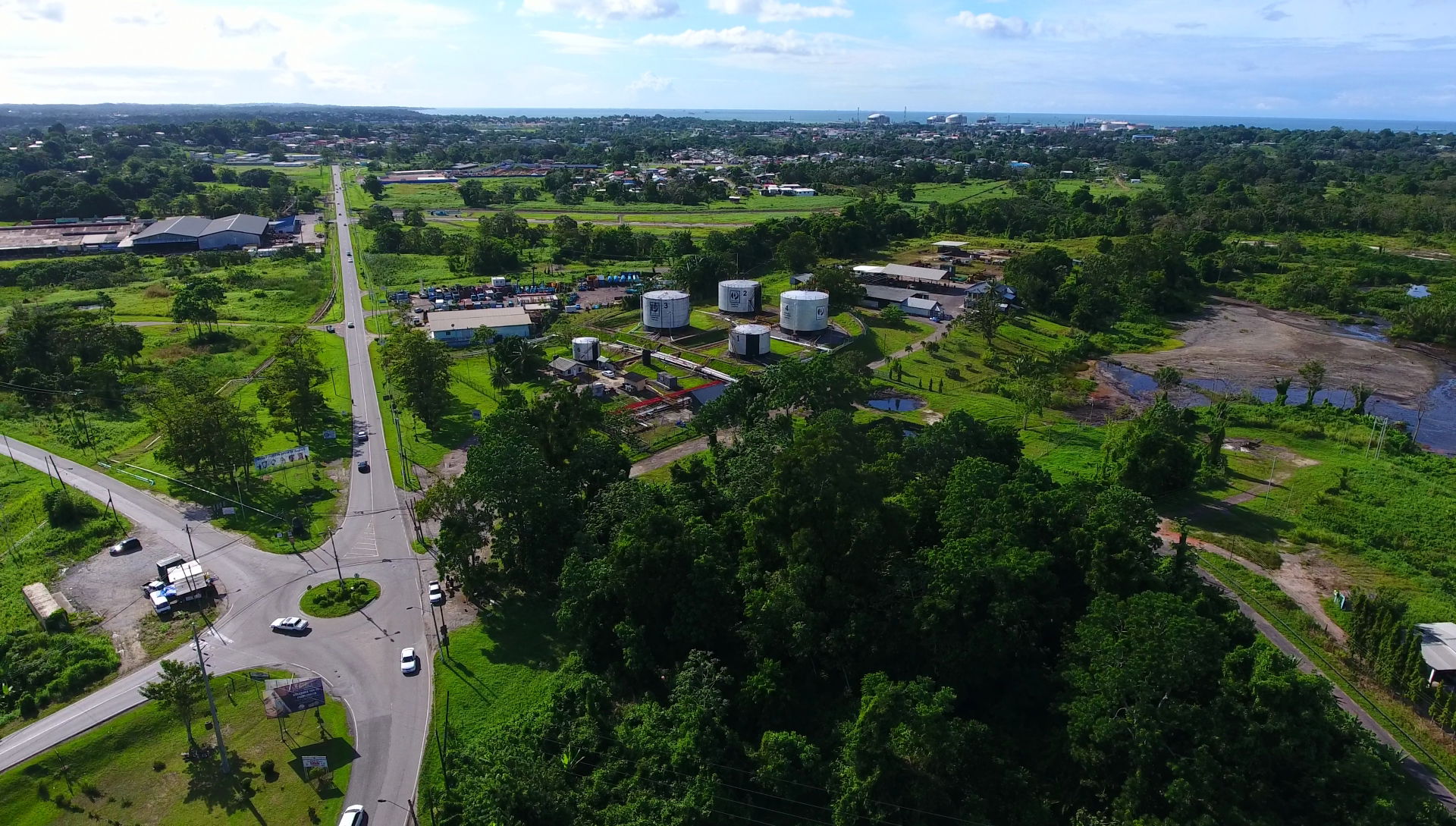 Point Fortin, Trinidad and Tobago.
The city is in the backgroun…