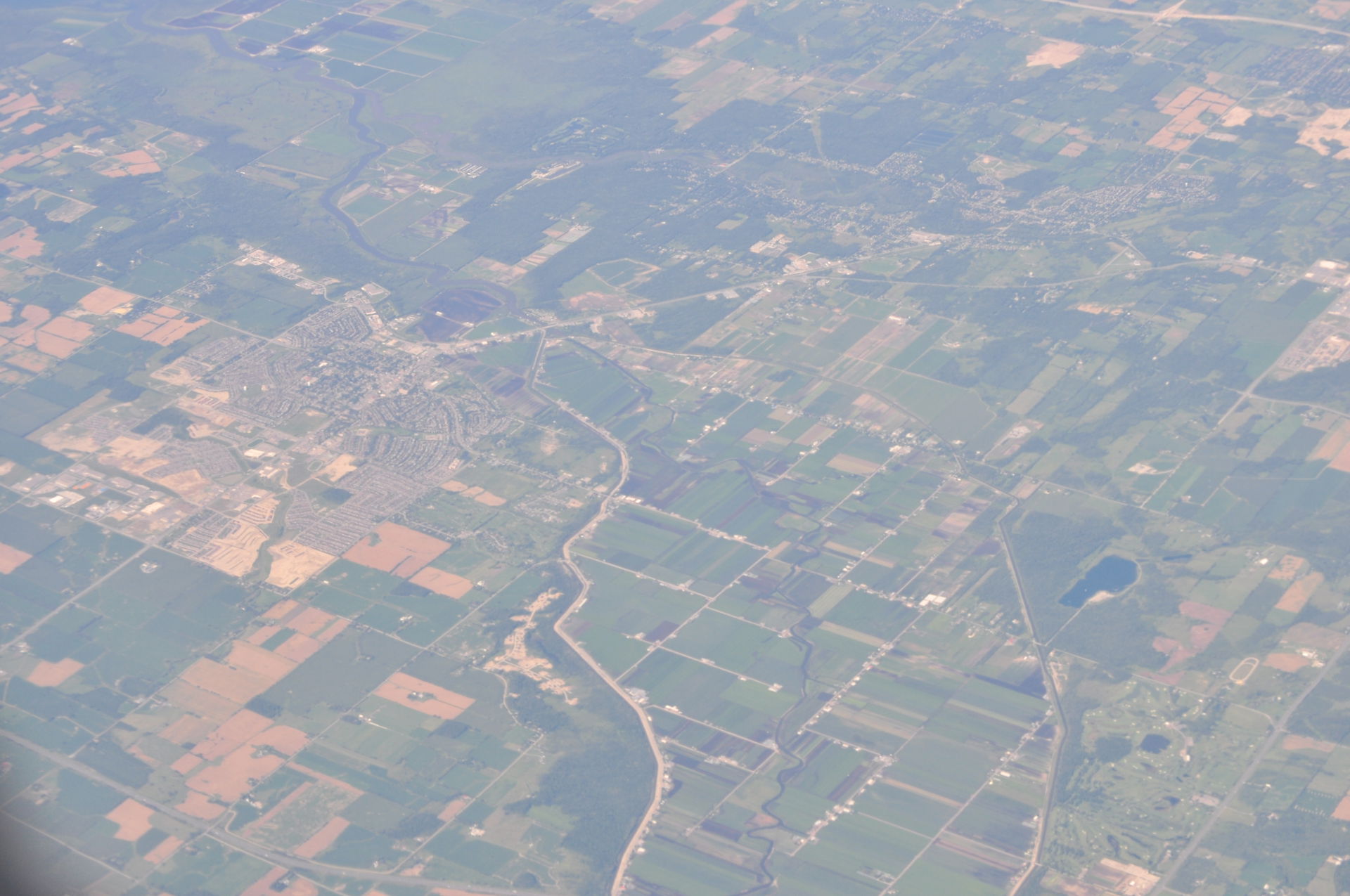 Aerial view of the valley of the Holland River immediately sout…