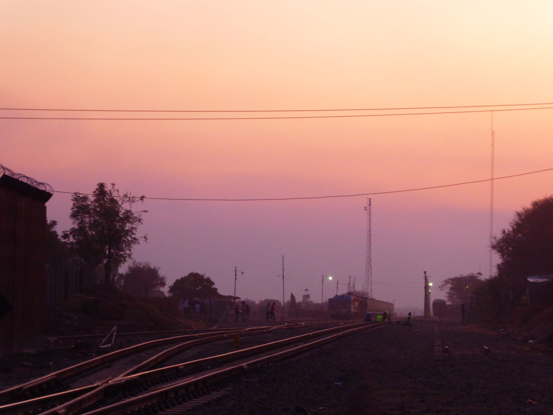 Cuamba train station in twilight; Cuamba, Mozambique