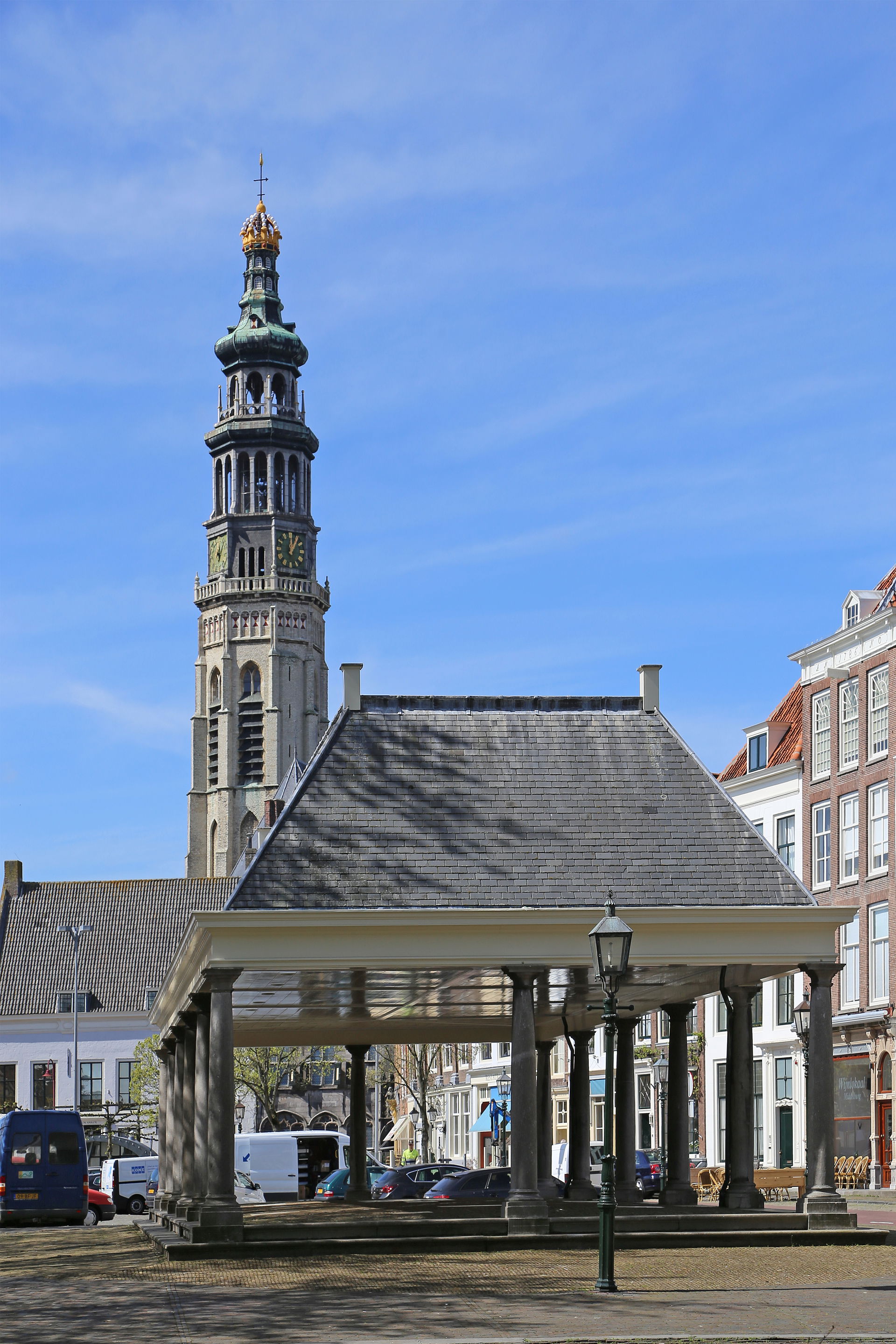 The corn exchange (de Graanbeurs) of Middelburg. In the backgro…
