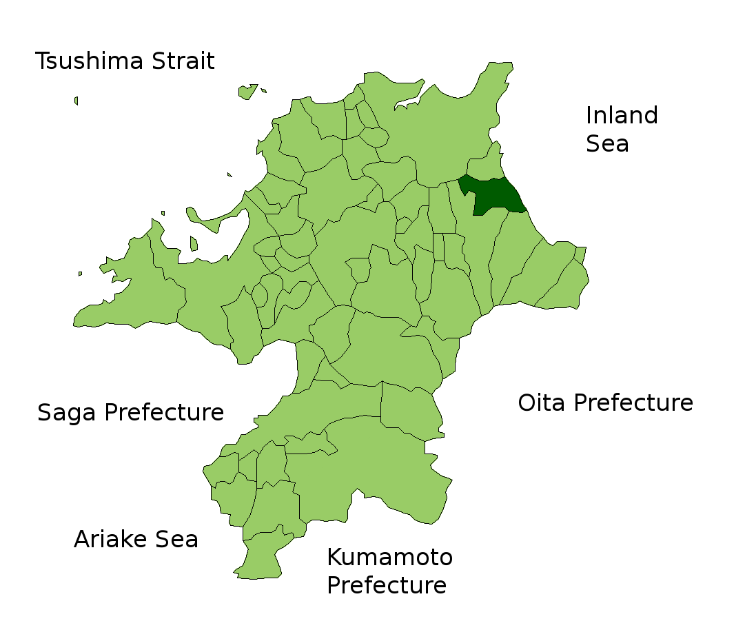 Location Map of Yukuhashi in Fukuoka Prefecture, Japan
