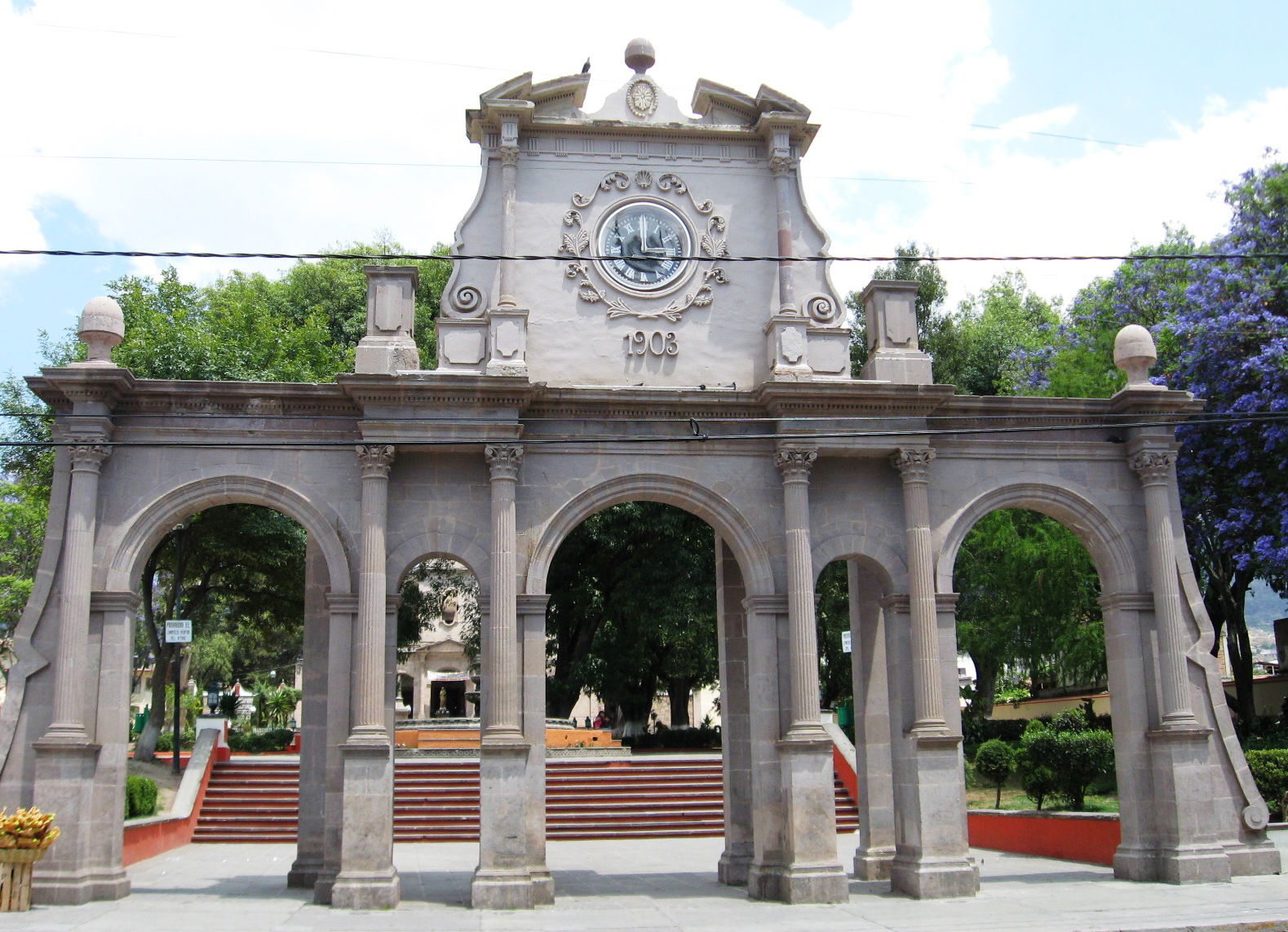 The "Monument Clock" in Temascalcingo, Mexico State, Mexico