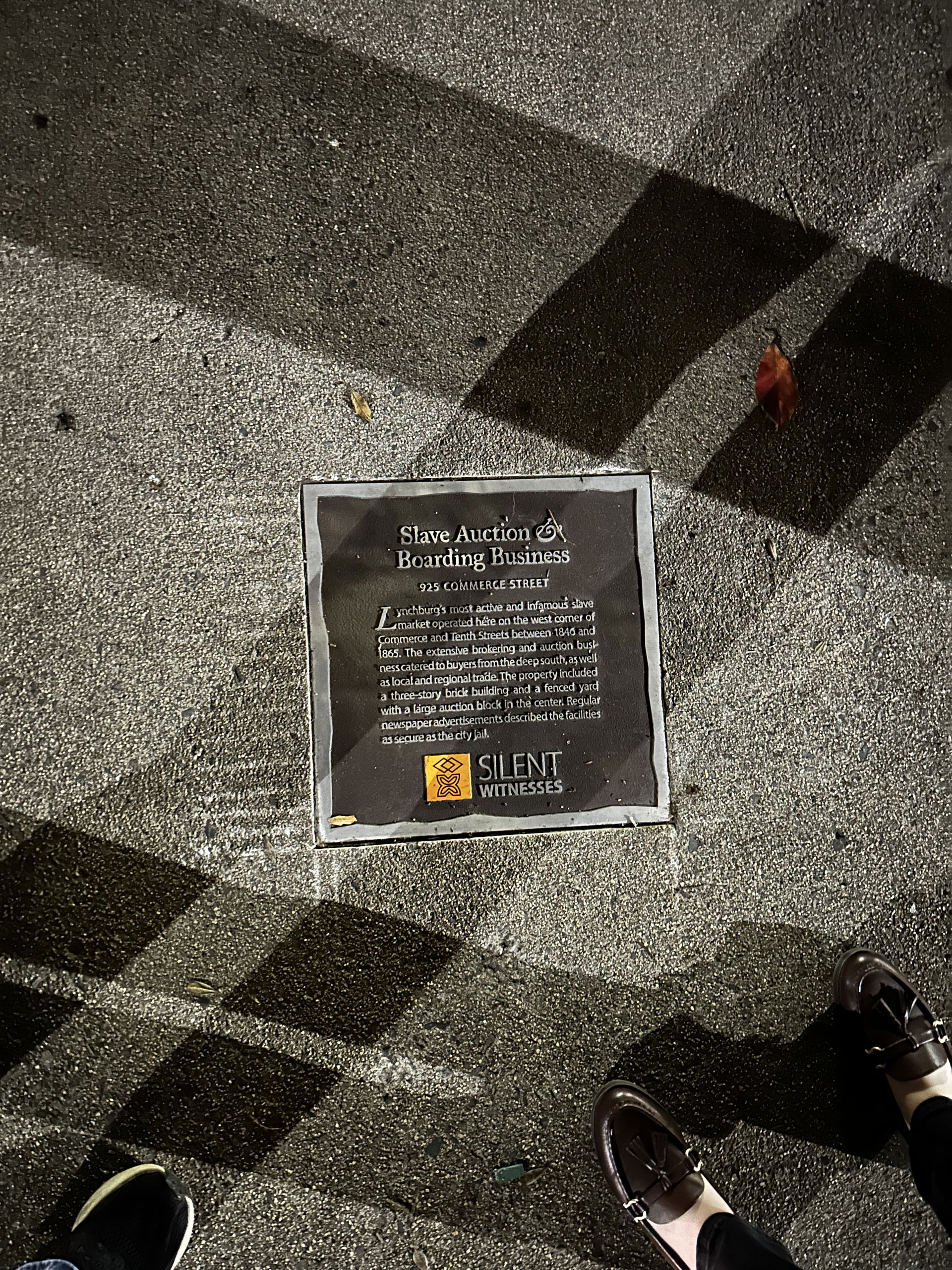 A marker from the Silent Witnesses project, commemorating the l…