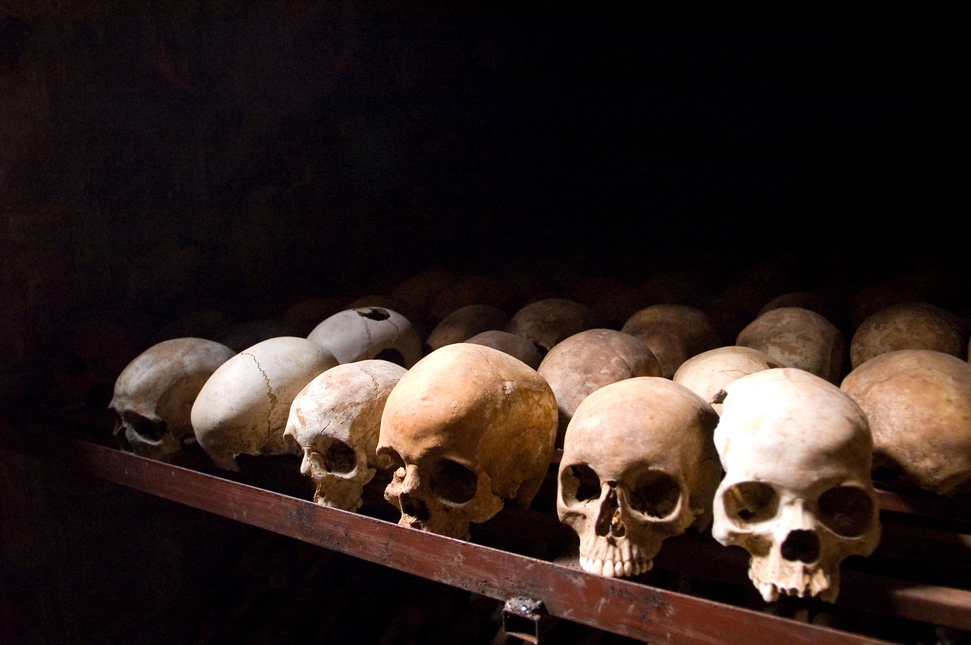 Nyamata Memorial Site, skulls. Nyamata, Rwanda.