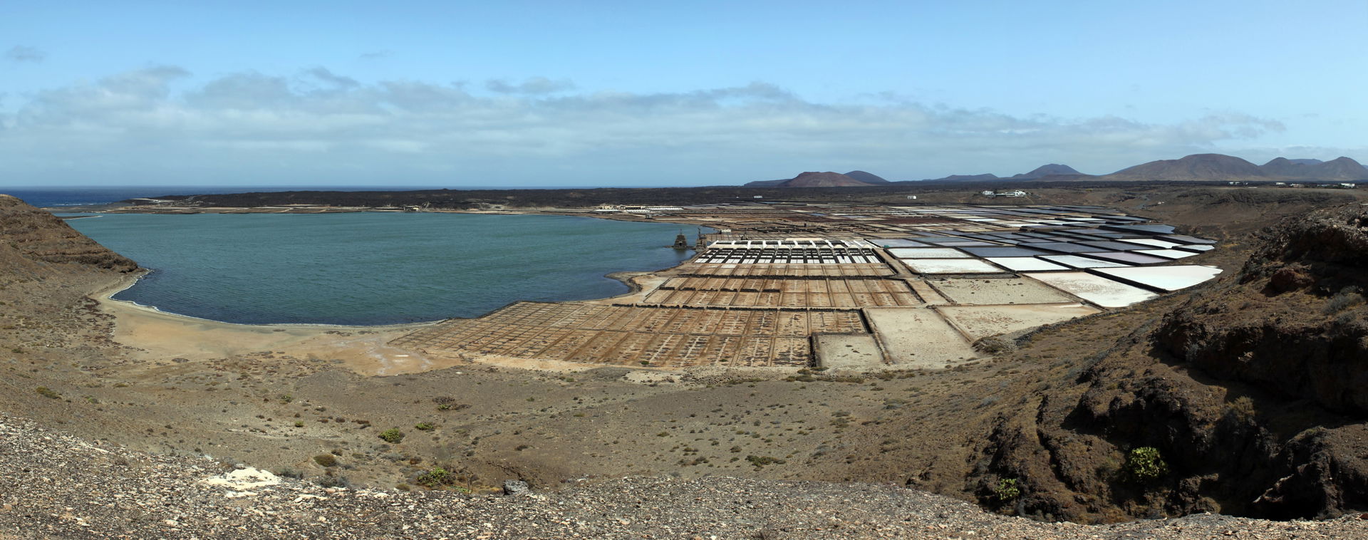 Salinas de Janubio at Lanzarote, Canary Islands, Spain.
