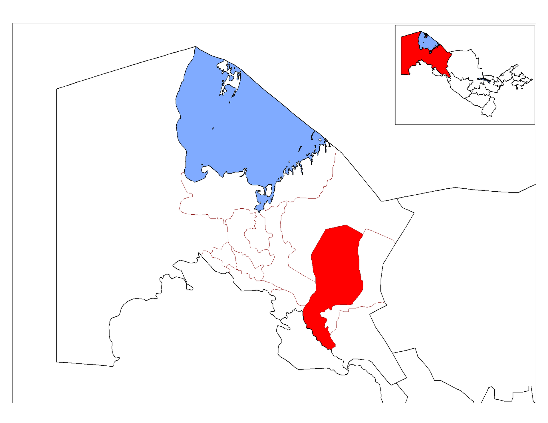 Location of Beruniy Disrict in Qoraqalpog’iston.