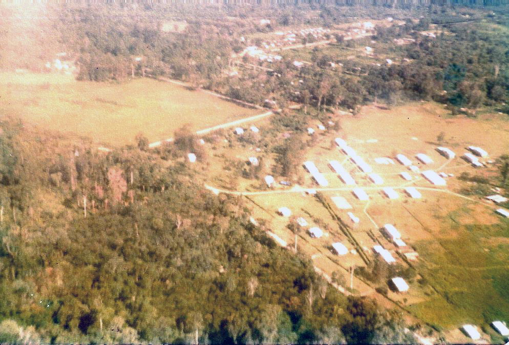 Buin High School from the air with the town beyond February 197…