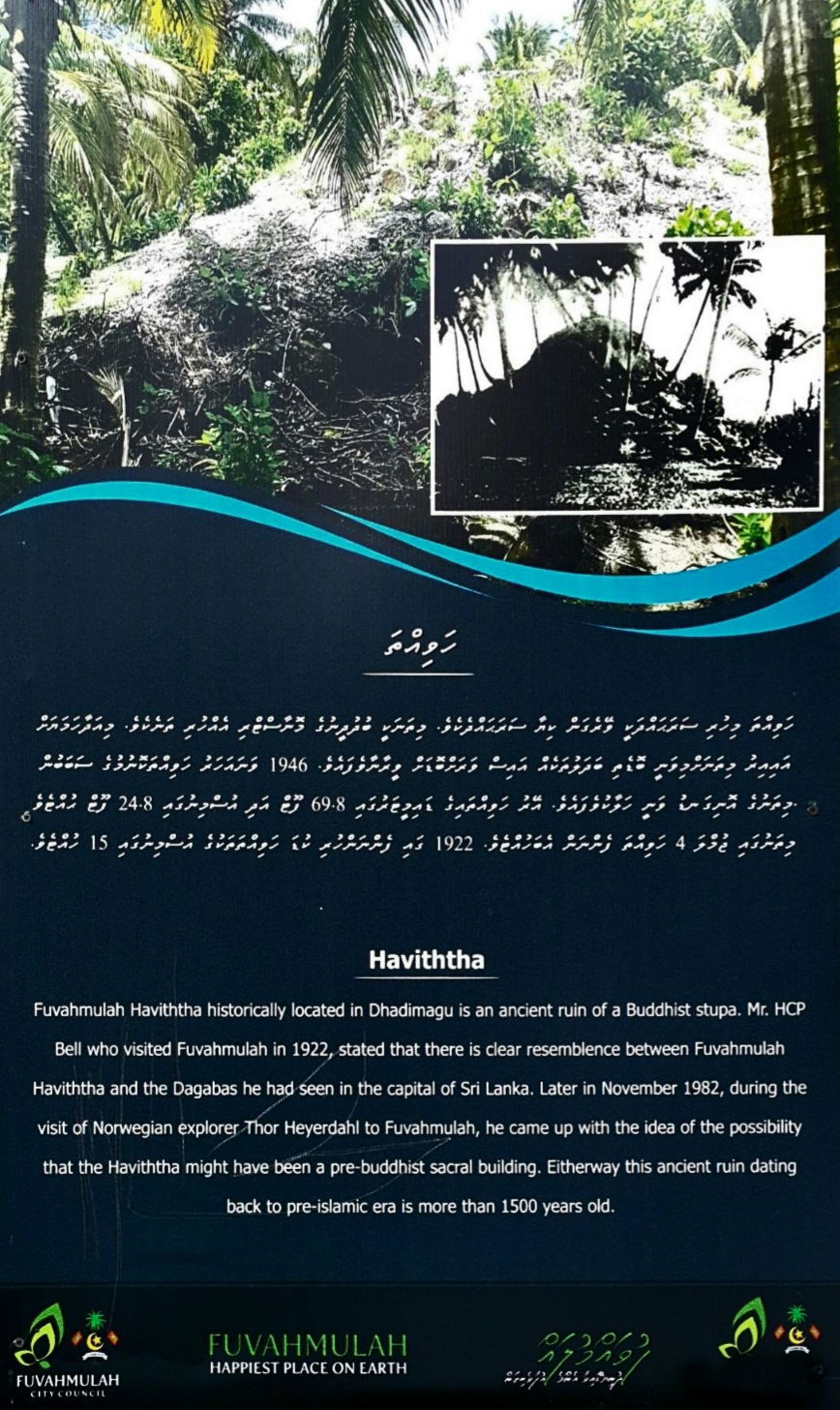 Information board put near the Havitta by Fuvahmulah City Counc…