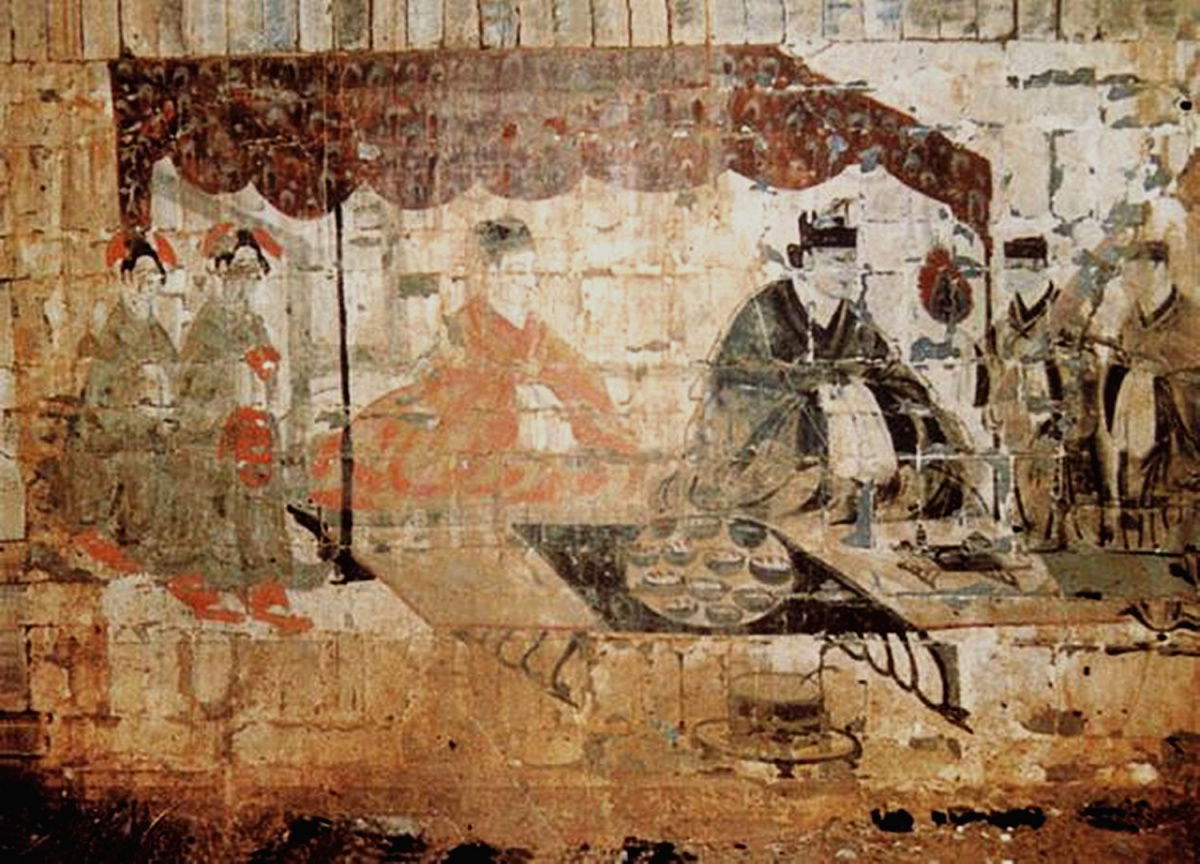 Eastern Han mural BM2 of husband and wife's banquet, discovered…