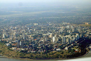 Maputo seen from the air, from southeast.
