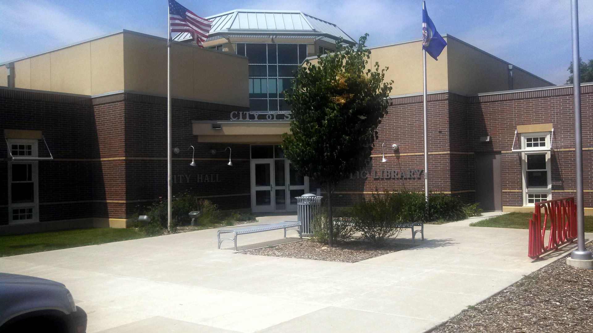 City of Staples, City Hall and Public Library, July 2013. Cons…