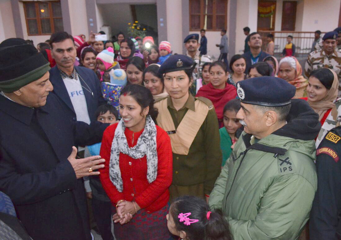 The Union Home Minister, Shri Rajnath Singh meeting the familie…