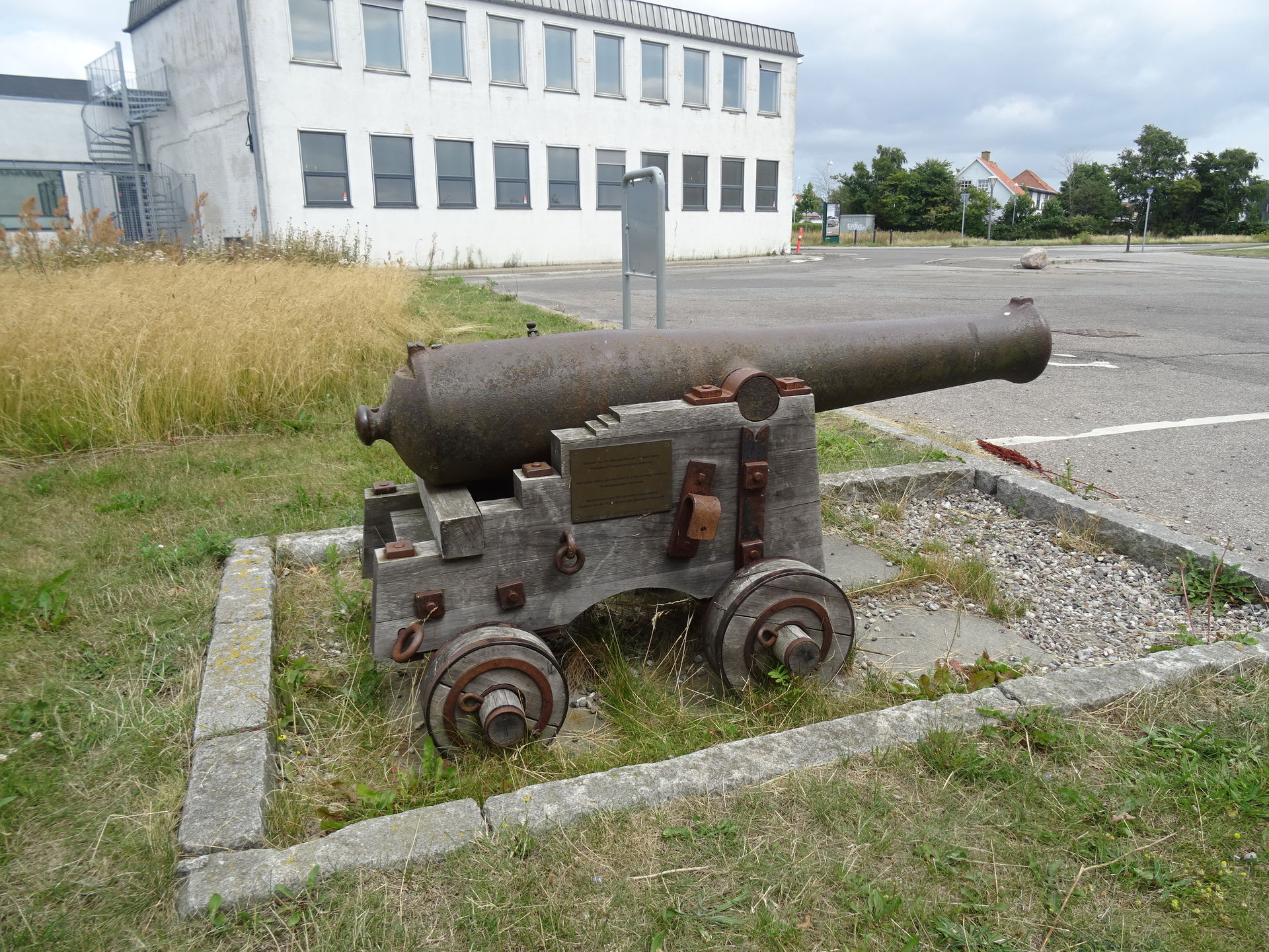 Old marine cannon at the library of Vordingborg in Denmark.
