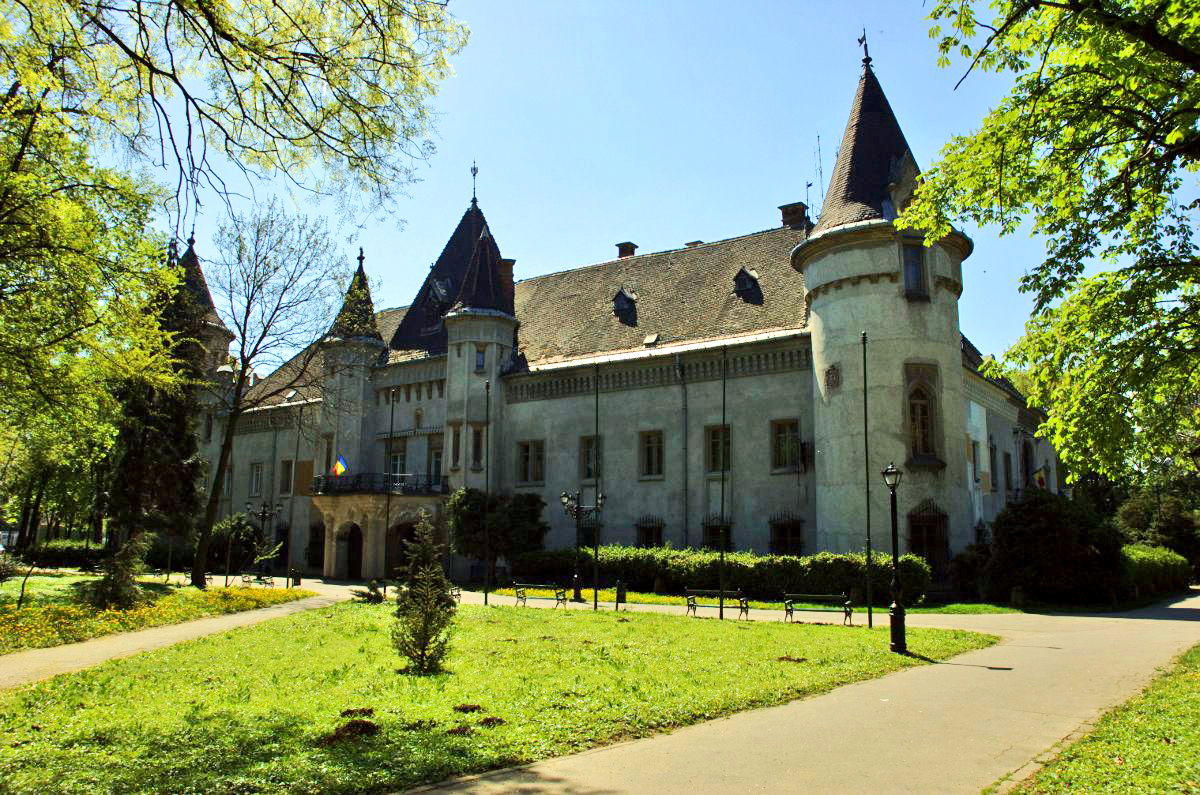 a view of the Karolyi castle in Carei, Romania