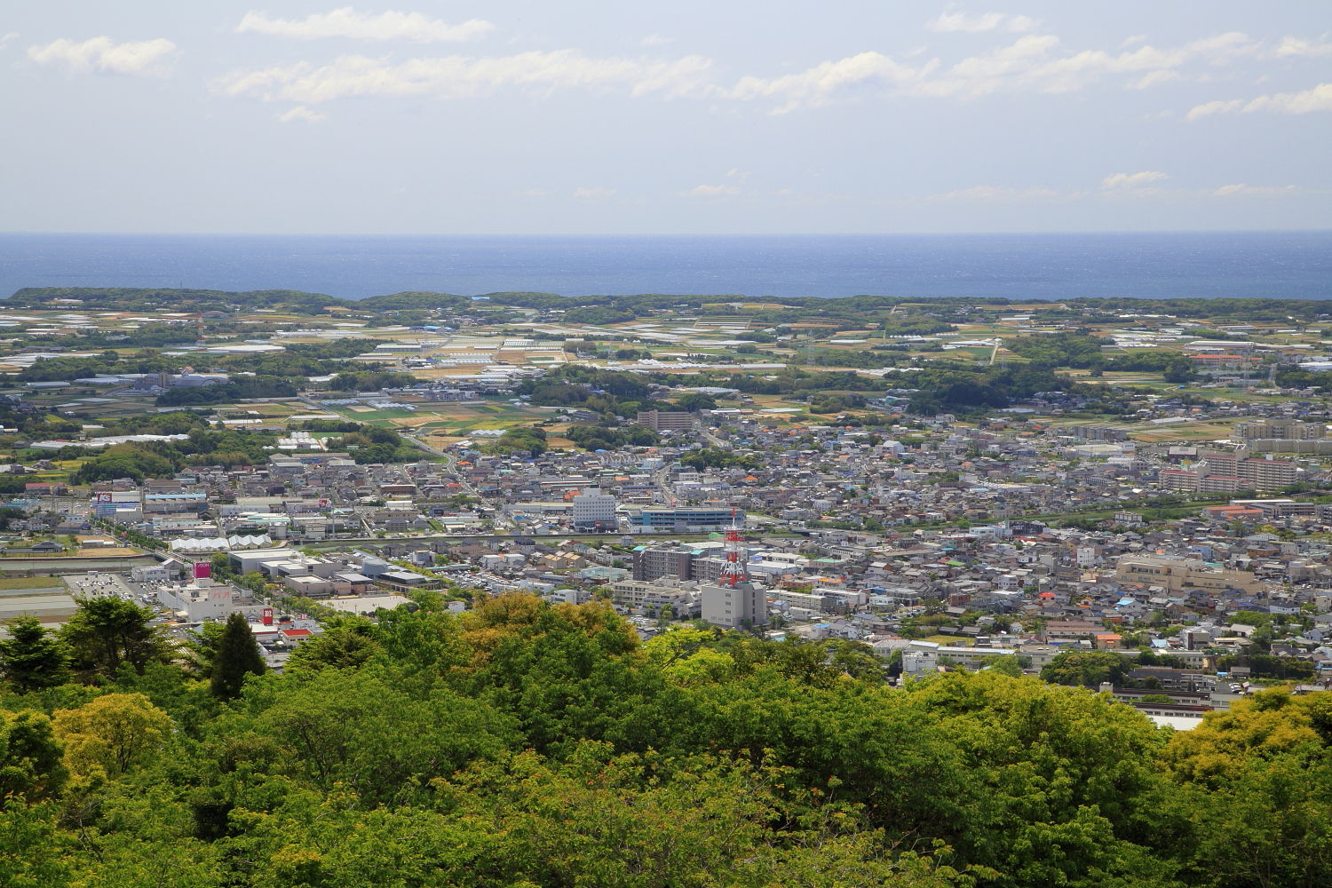 蔵王山頂から眺める田原市街地（田原市、2012年）